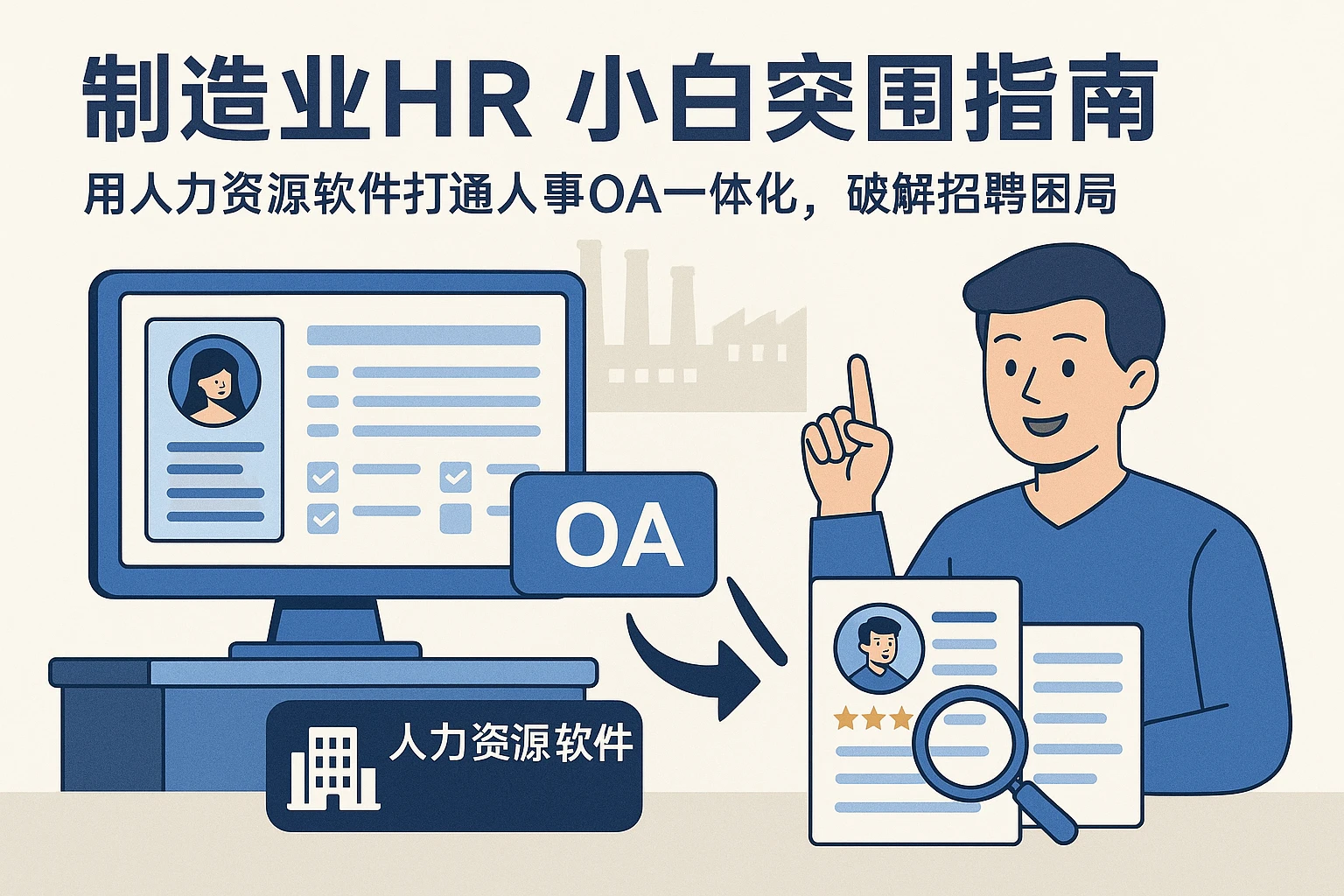 制造业HR小白突围指南：用人力资源软件打通人事OA一体化，破解招聘困局