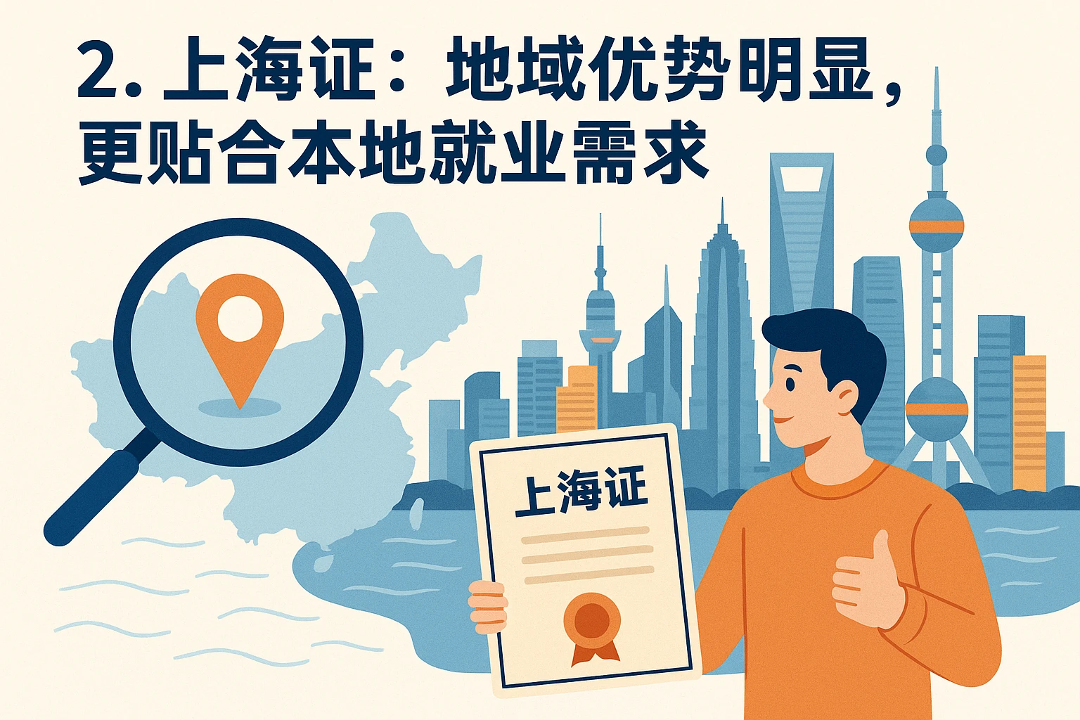 2. 上海证：地域优势明显，更贴合本地就业需求