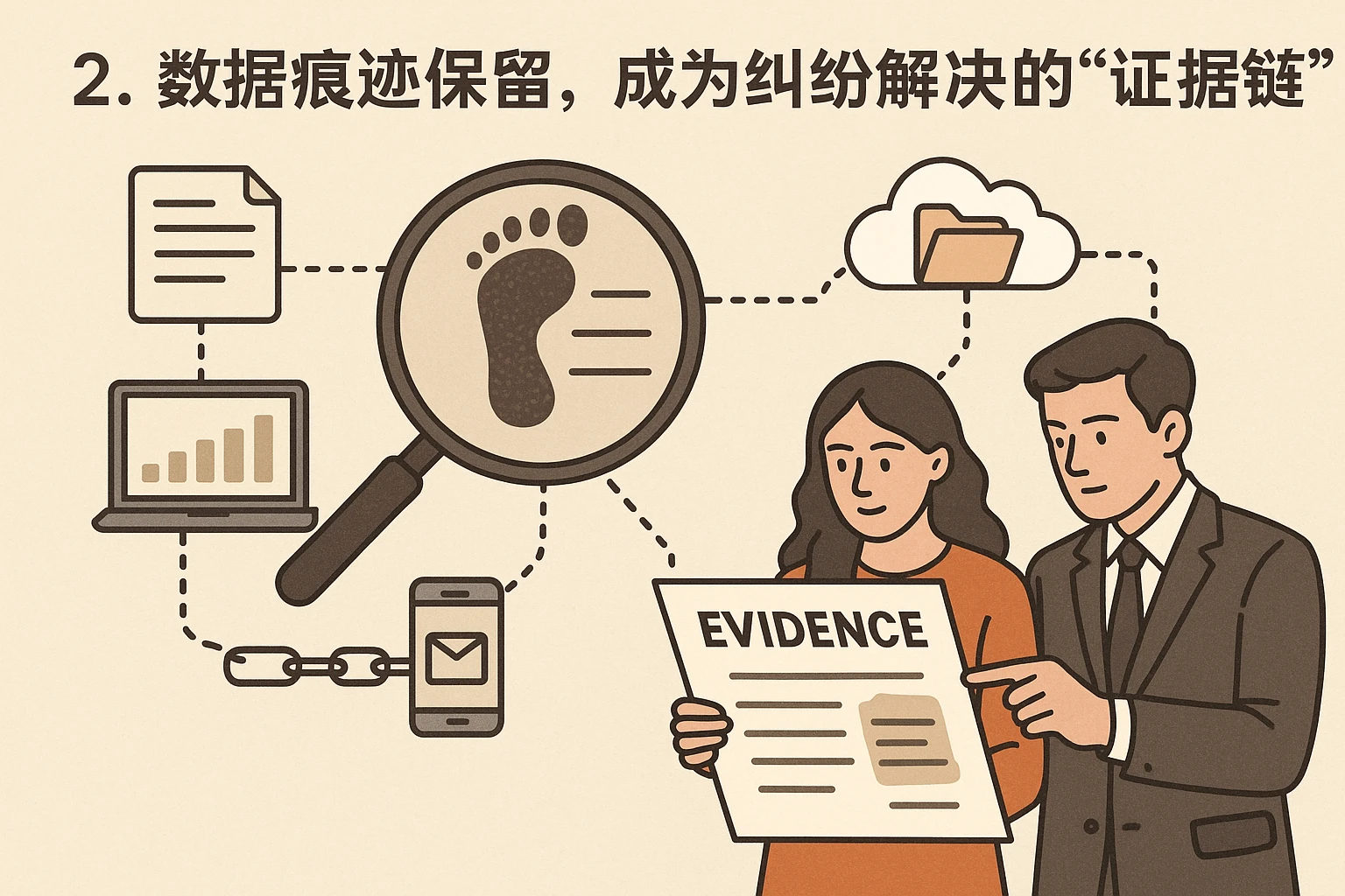 2. 数据痕迹保留，成为纠纷解决的“证据链”