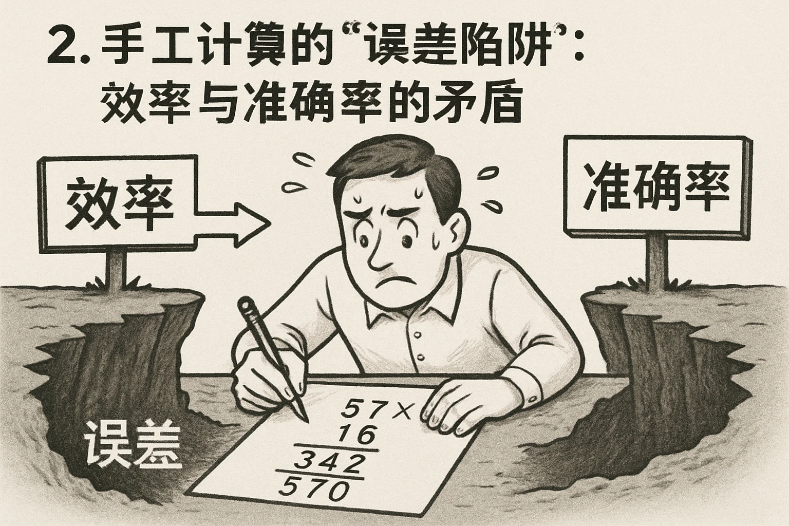 2. 手工计算的“误差陷阱”：效率与准确率的矛盾