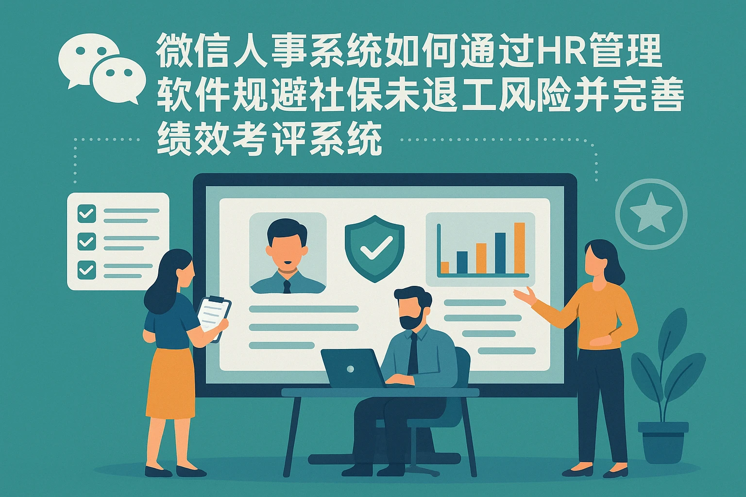 微信人事系统如何通过HR管理软件规避社保未退工风险并完善绩效考评系统