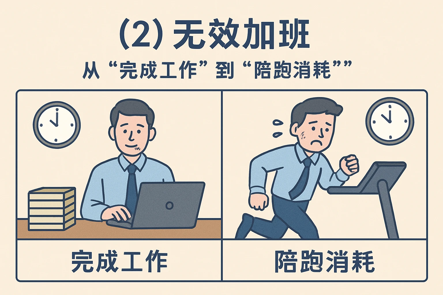 （2）无效加班：从“完成工作”到“陪跑消耗”