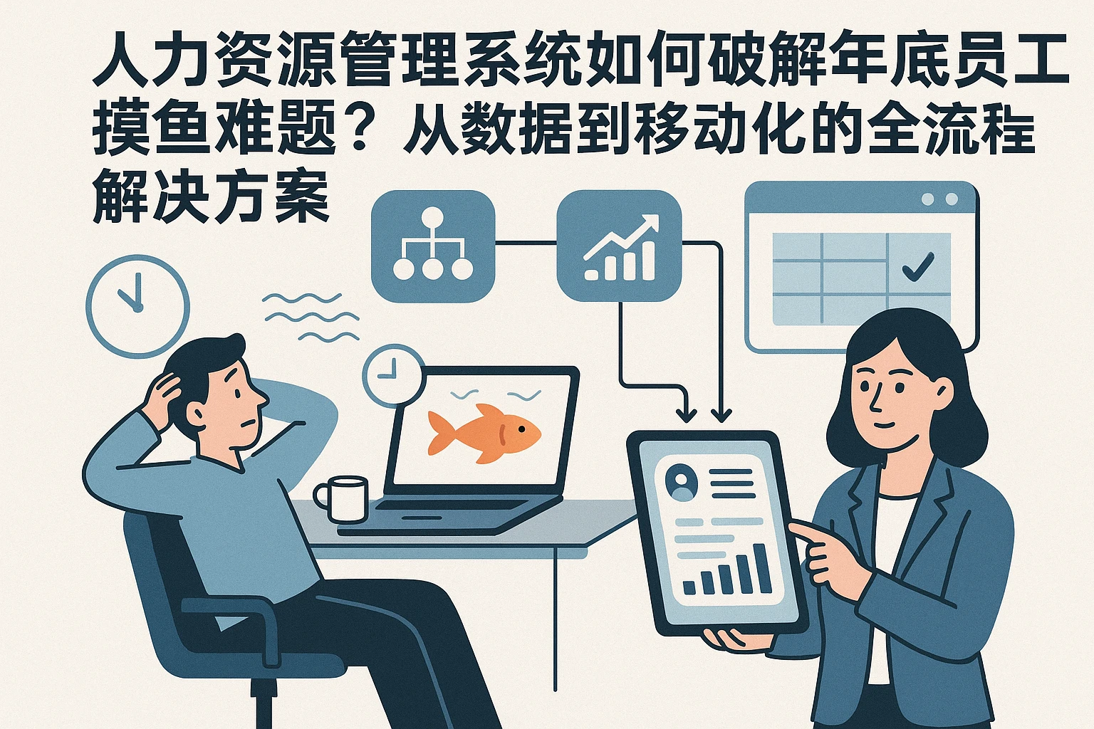 人力资源管理系统如何破解年底员工摸鱼难题？从数据到移动化的全流程解决方案