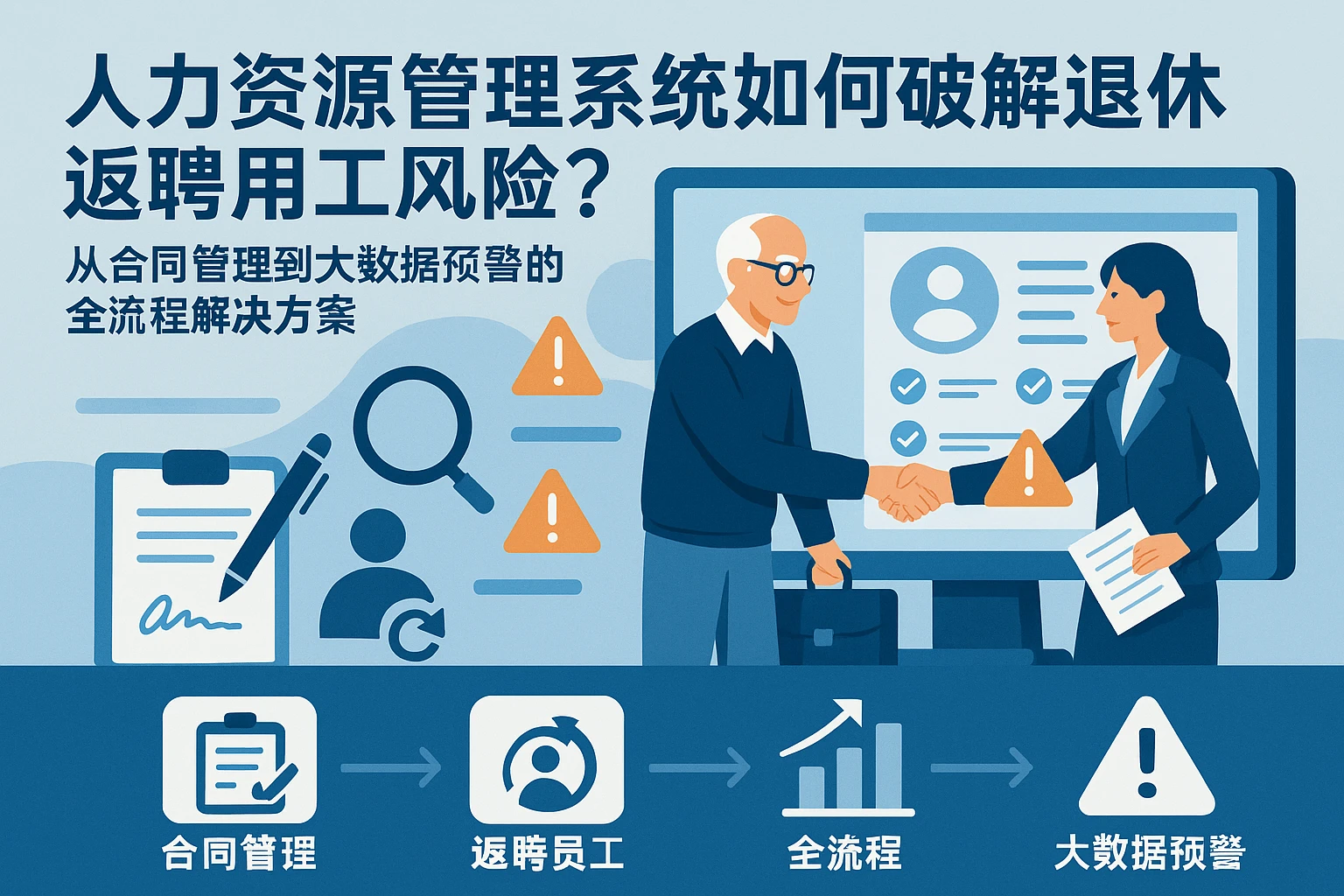 人力资源管理系统如何破解退休返聘用工风险?从合同管理到大数据预警的全流程解决方案