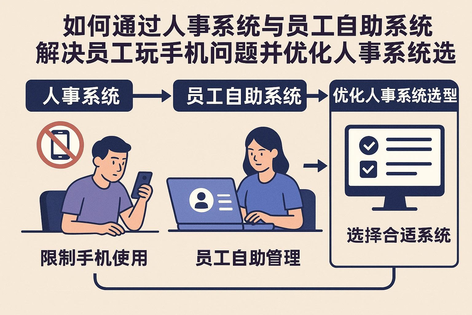 如何通过人事系统与员工自助系统解决员工玩手机问题并优化人事系统选型
