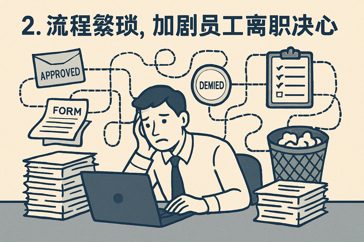 2. 流程繁琐,加剧员工离职决心