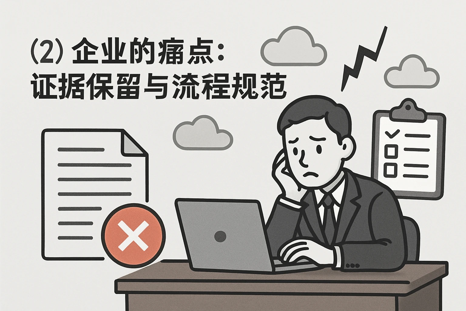 (2)企业的痛点:证据保留与流程规范
