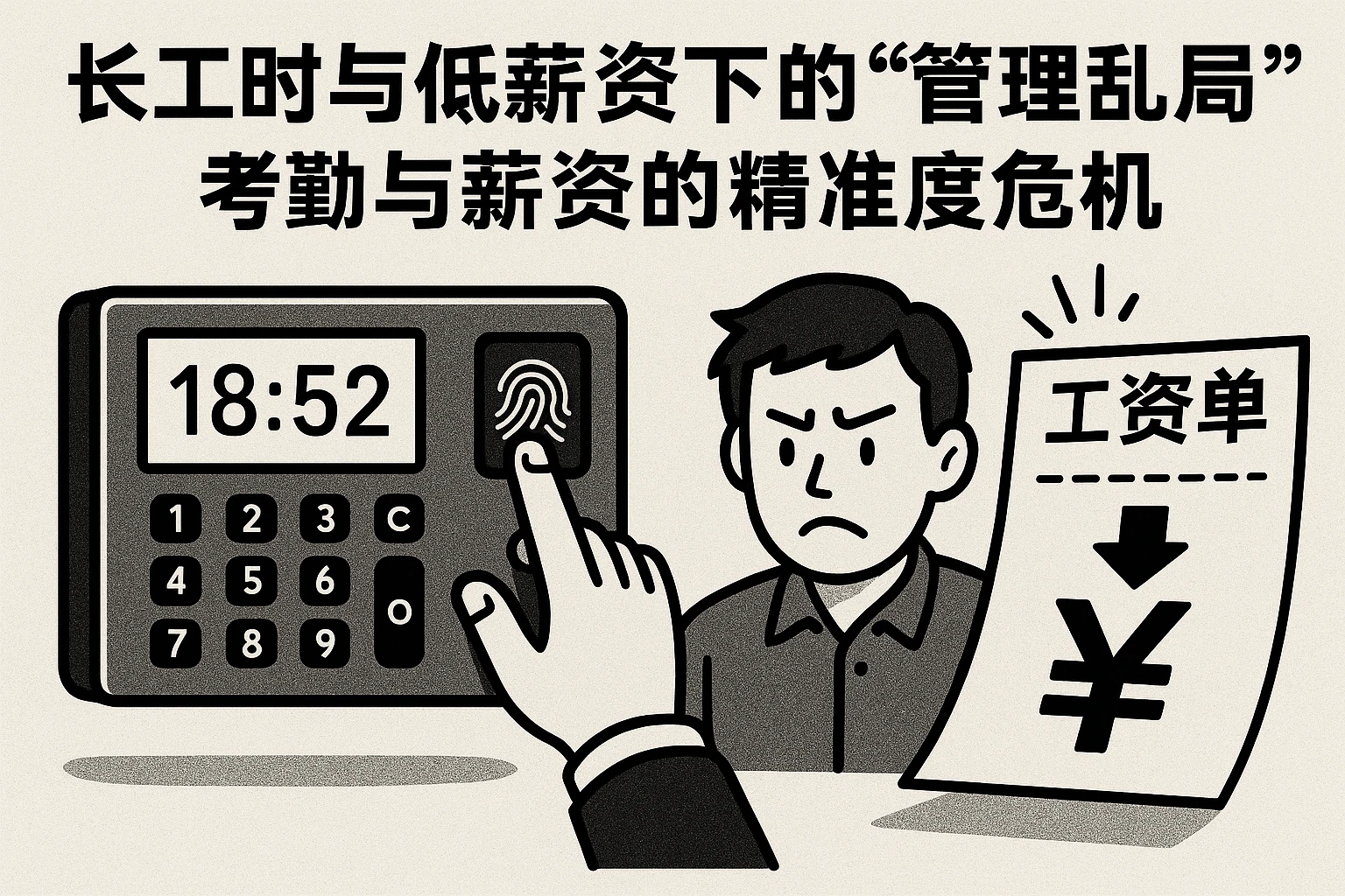 2. 长工时与低薪资下的“管理乱局”：考勤与薪资的精准度危机