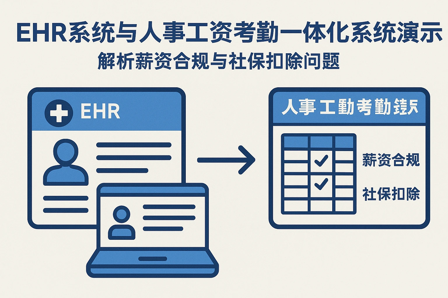 EHR系统与人事工资考勤一体化系统演示：解析薪资合规与社保扣除问题