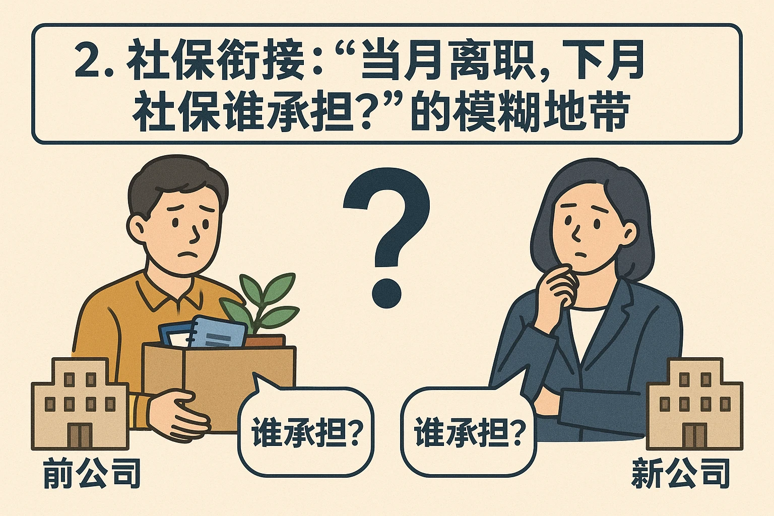 2. 社保衔接：“当月离职，下月社保谁承担？”的模糊地带