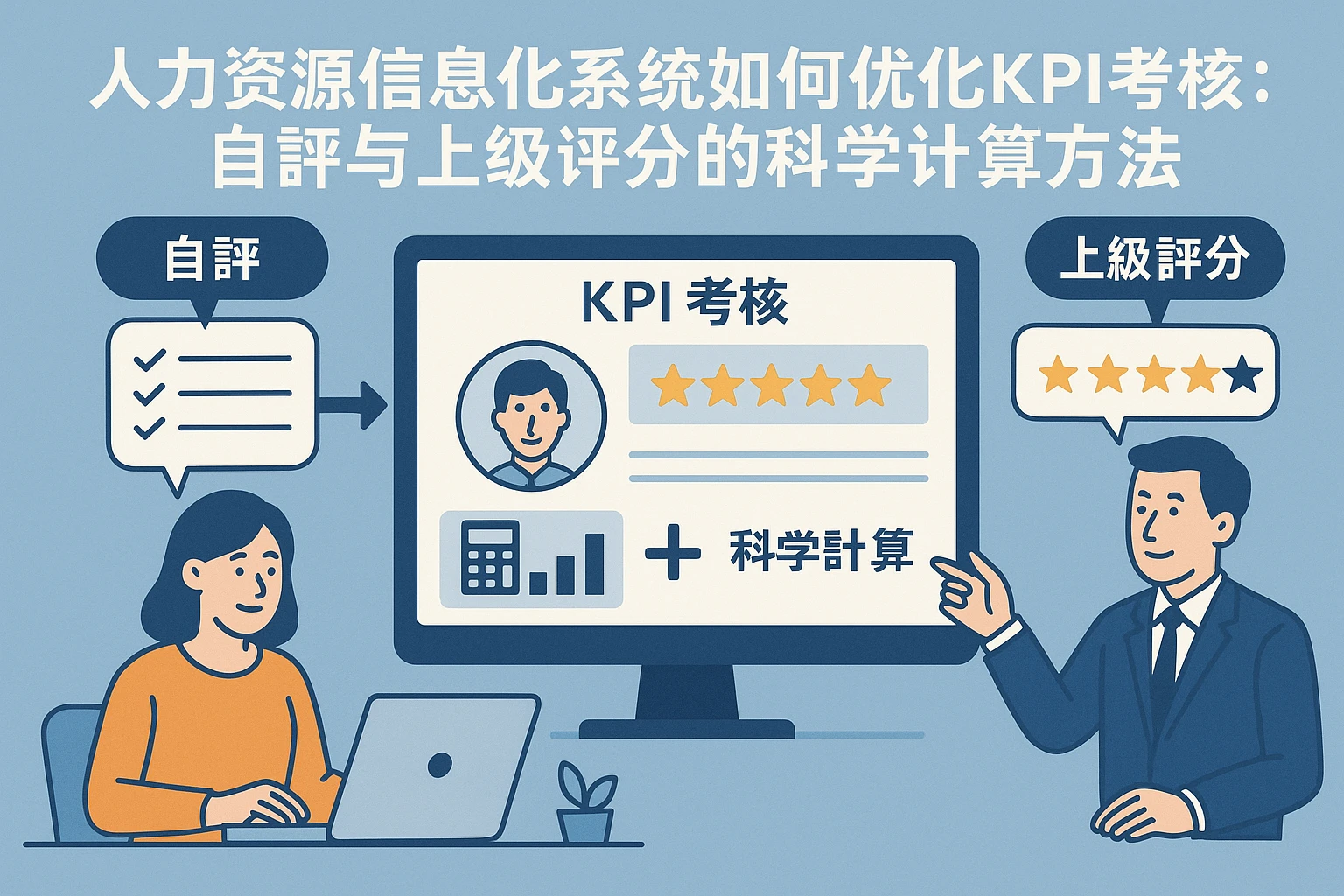 人力资源信息化系统如何优化KPI考核：自评与上级评分的科学计算方法