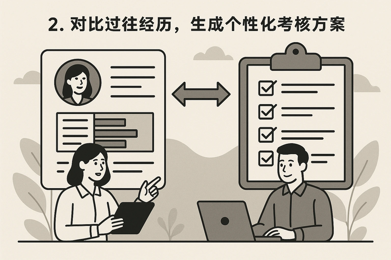 2. 对比过往经历,生成个性化考核方案
