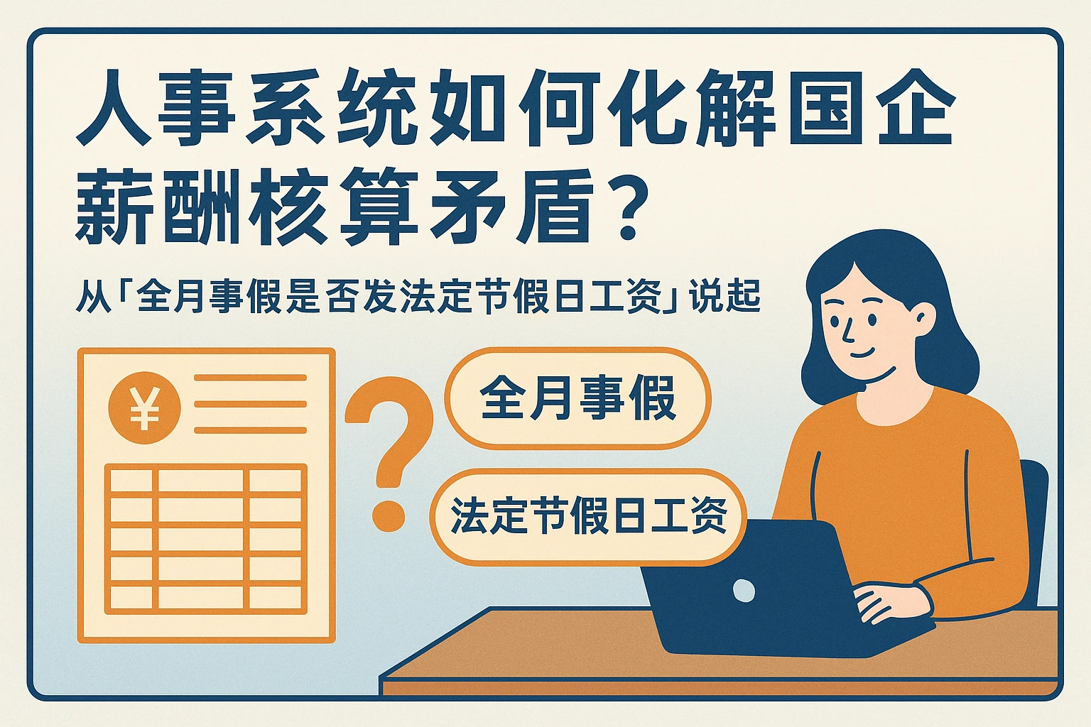 人事系统如何化解国企薪酬核算矛盾?从“全月事假是否发法定节假日工资”说起