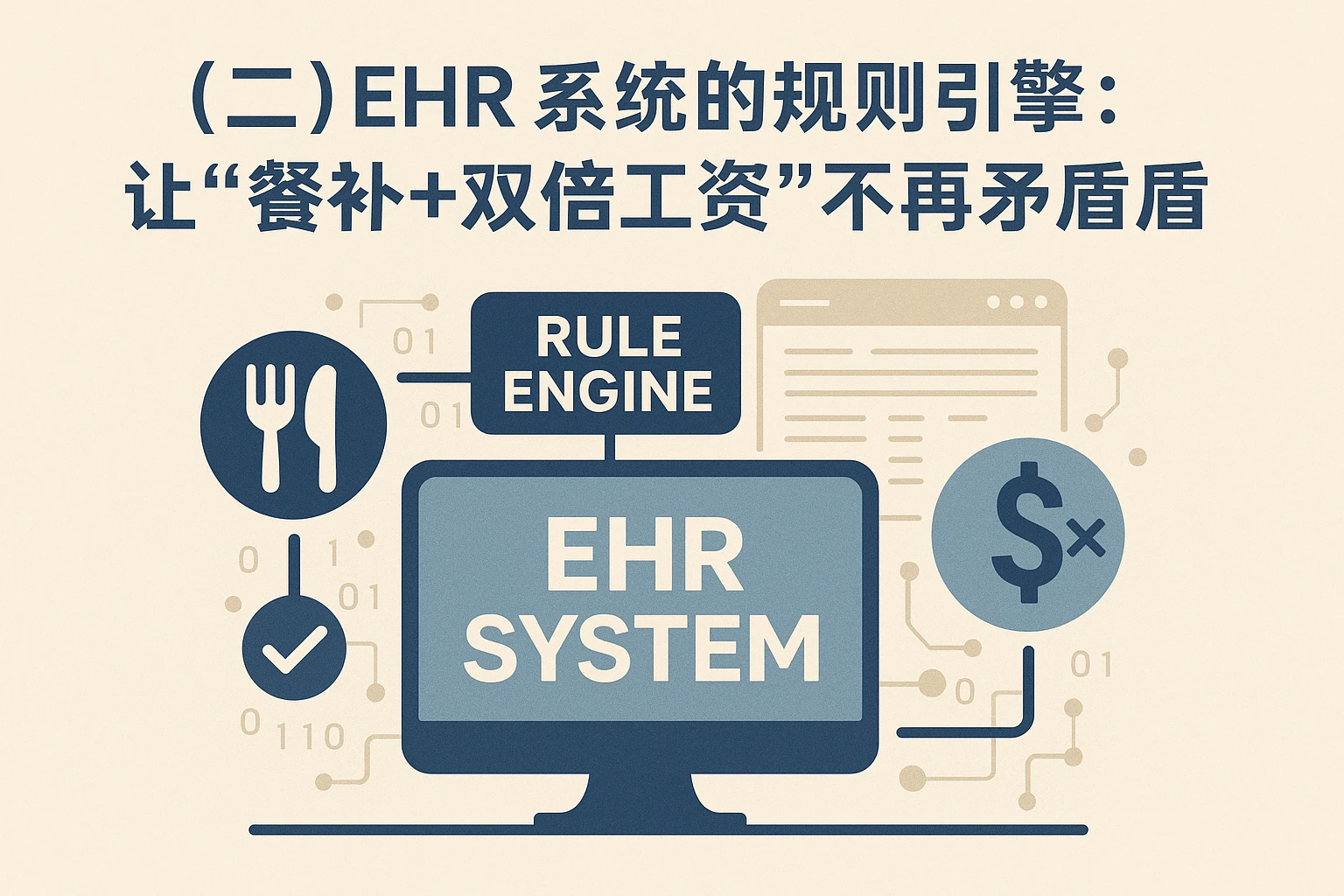 (二)EHR系统的规则引擎:让“餐补+双倍工资”不再矛盾