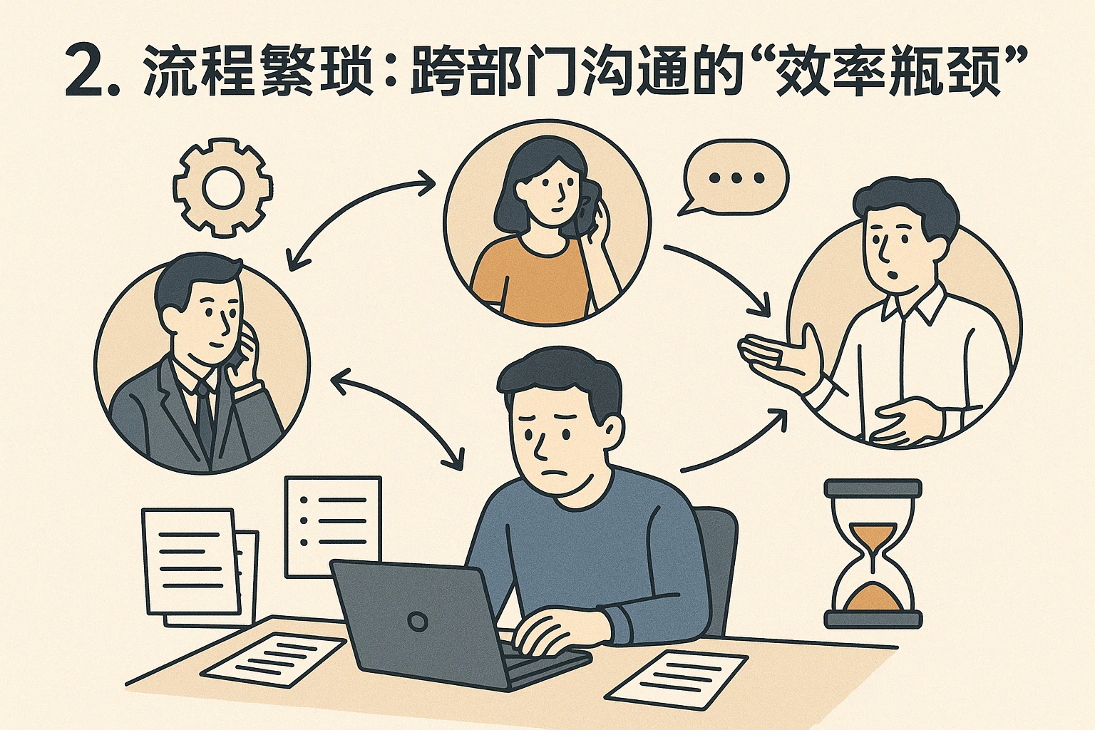 2. 流程繁琐：跨部门沟通的“效率瓶颈”
