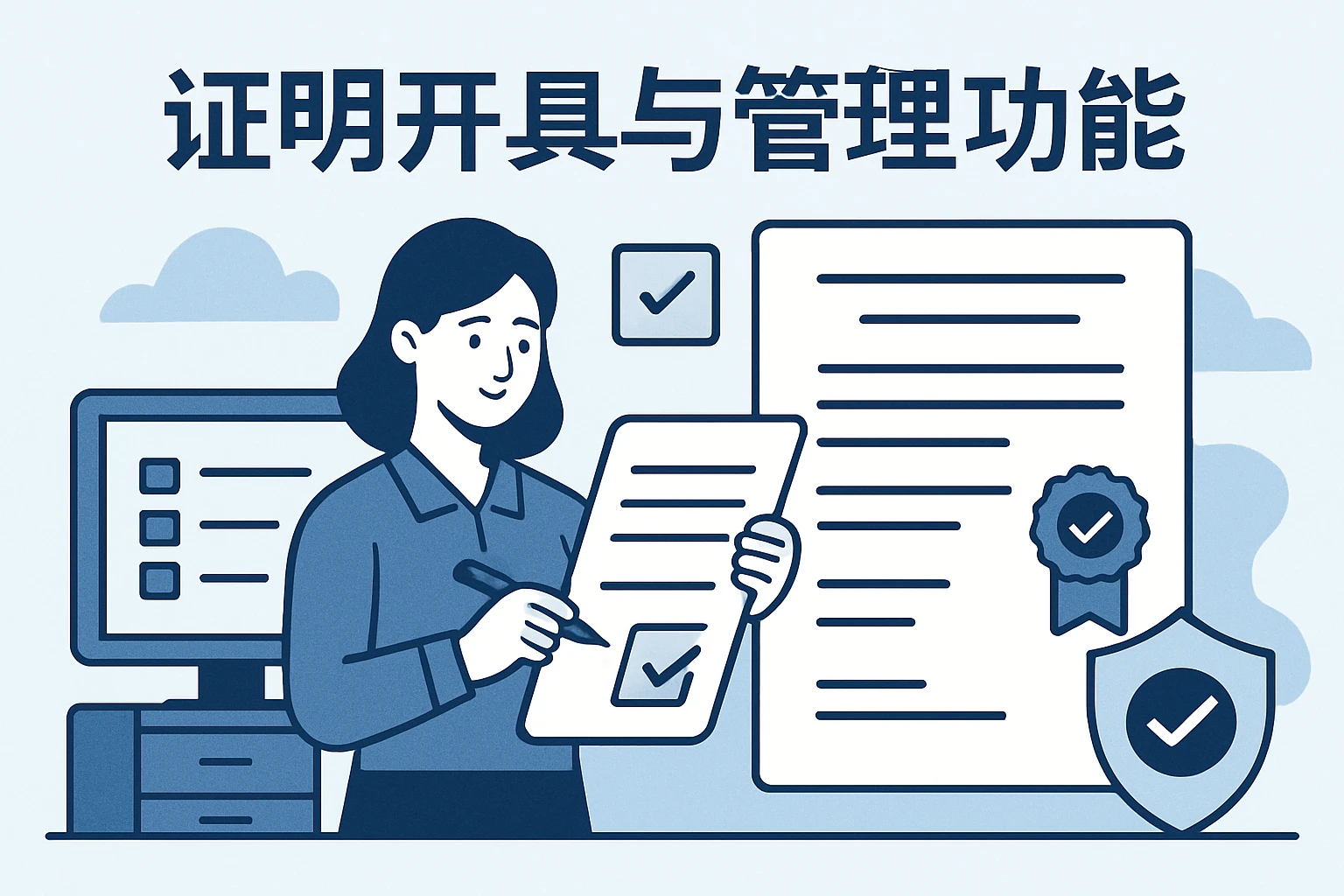 证明开具与管理功能