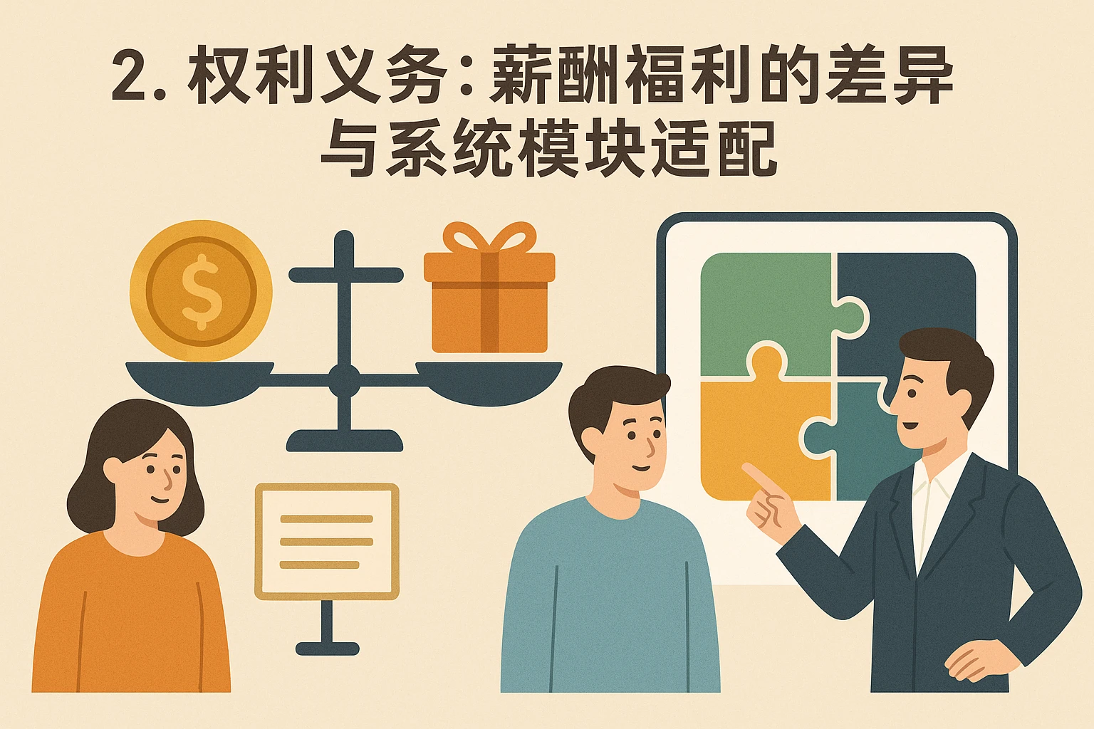 2. 权利义务:薪酬福利的差异与系统模块适配