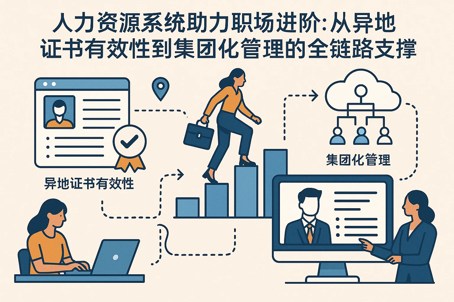 人力资源系统助力职场进阶:从异地证书有效性到集团化管理的全链路支撑