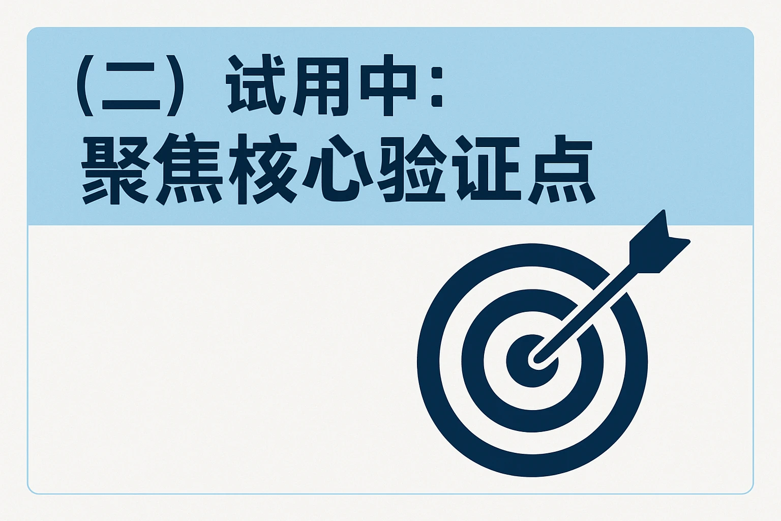（二）试用中：聚焦核心验证点
