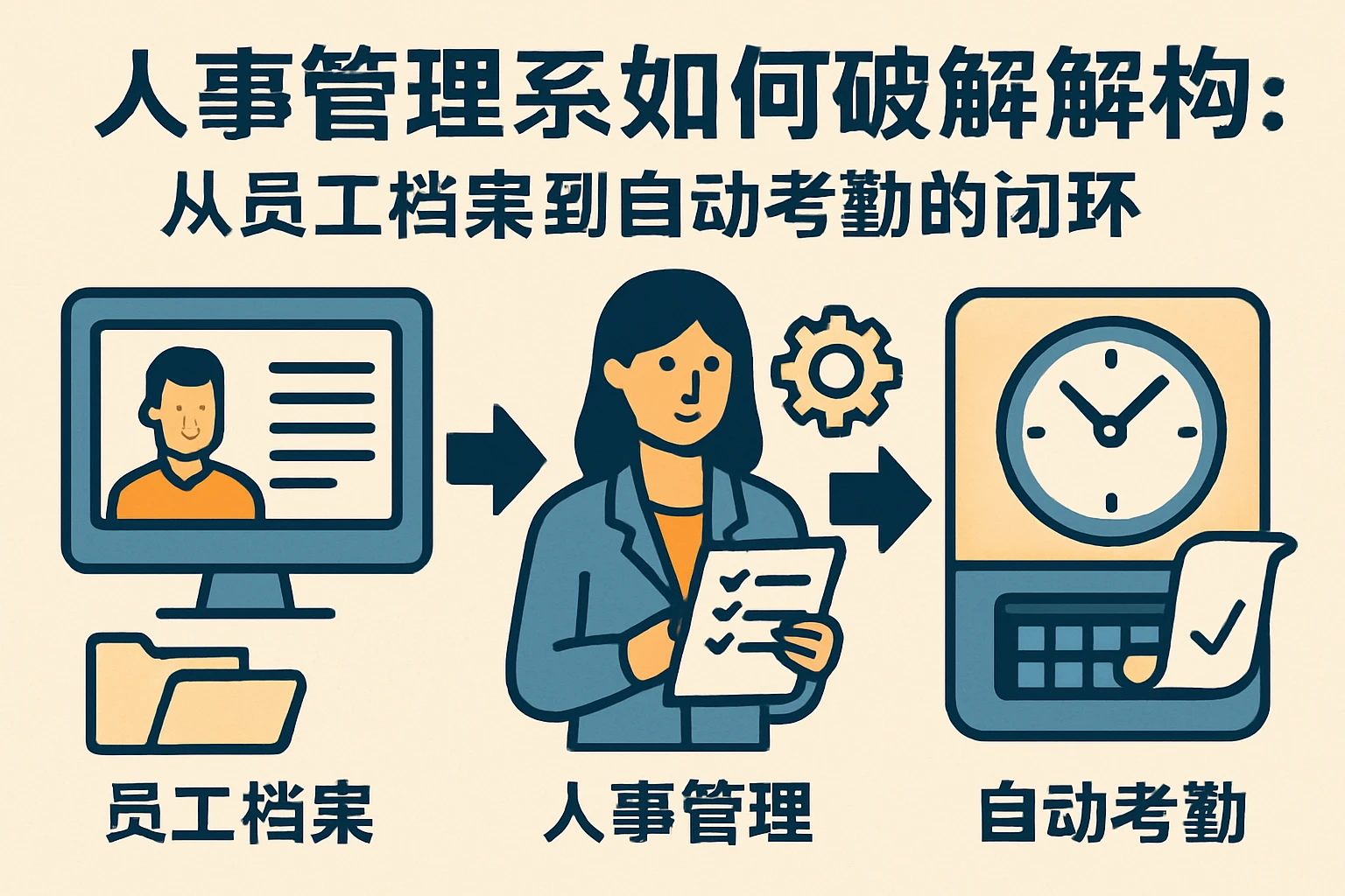 1.2 人事管理系统如何破解：从员工档案到自动考勤的闭环