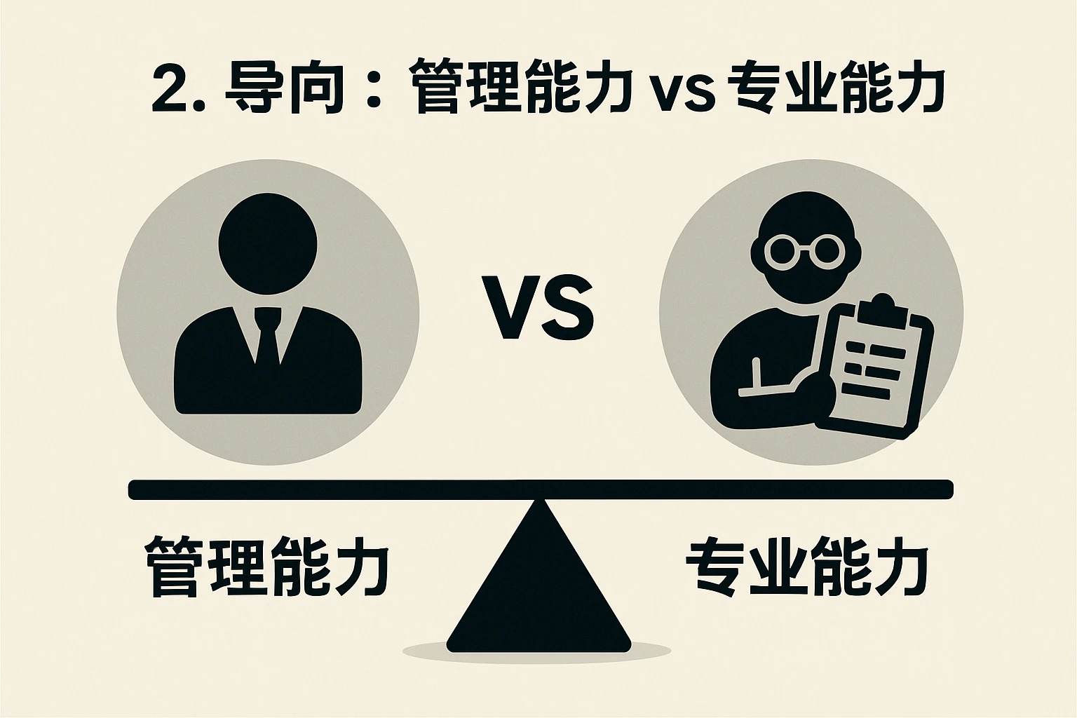 2. 导向：管理能力 vs 专业能力