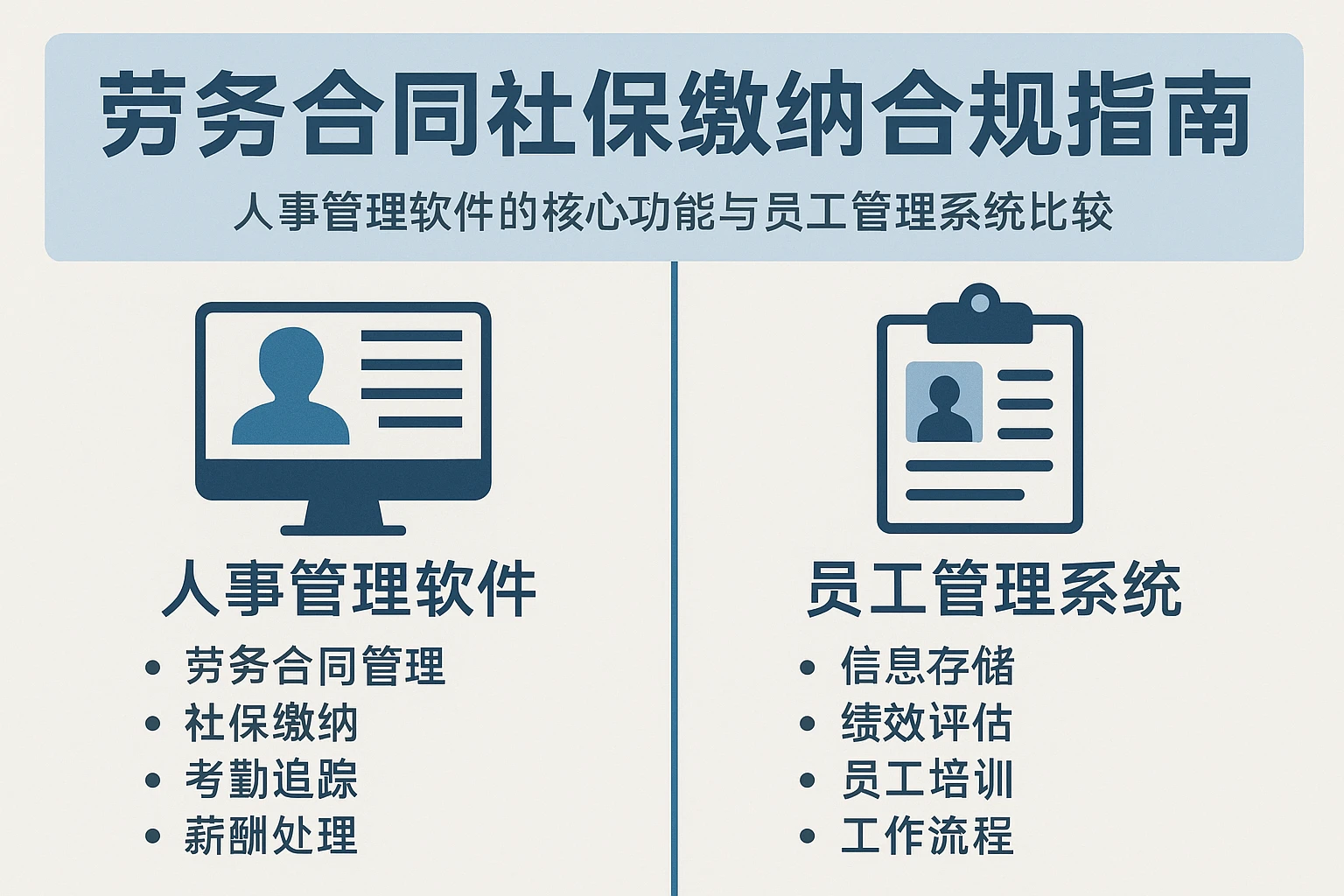 劳务合同社保缴纳合规指南：人事管理软件的核心功能与员工管理系统比较