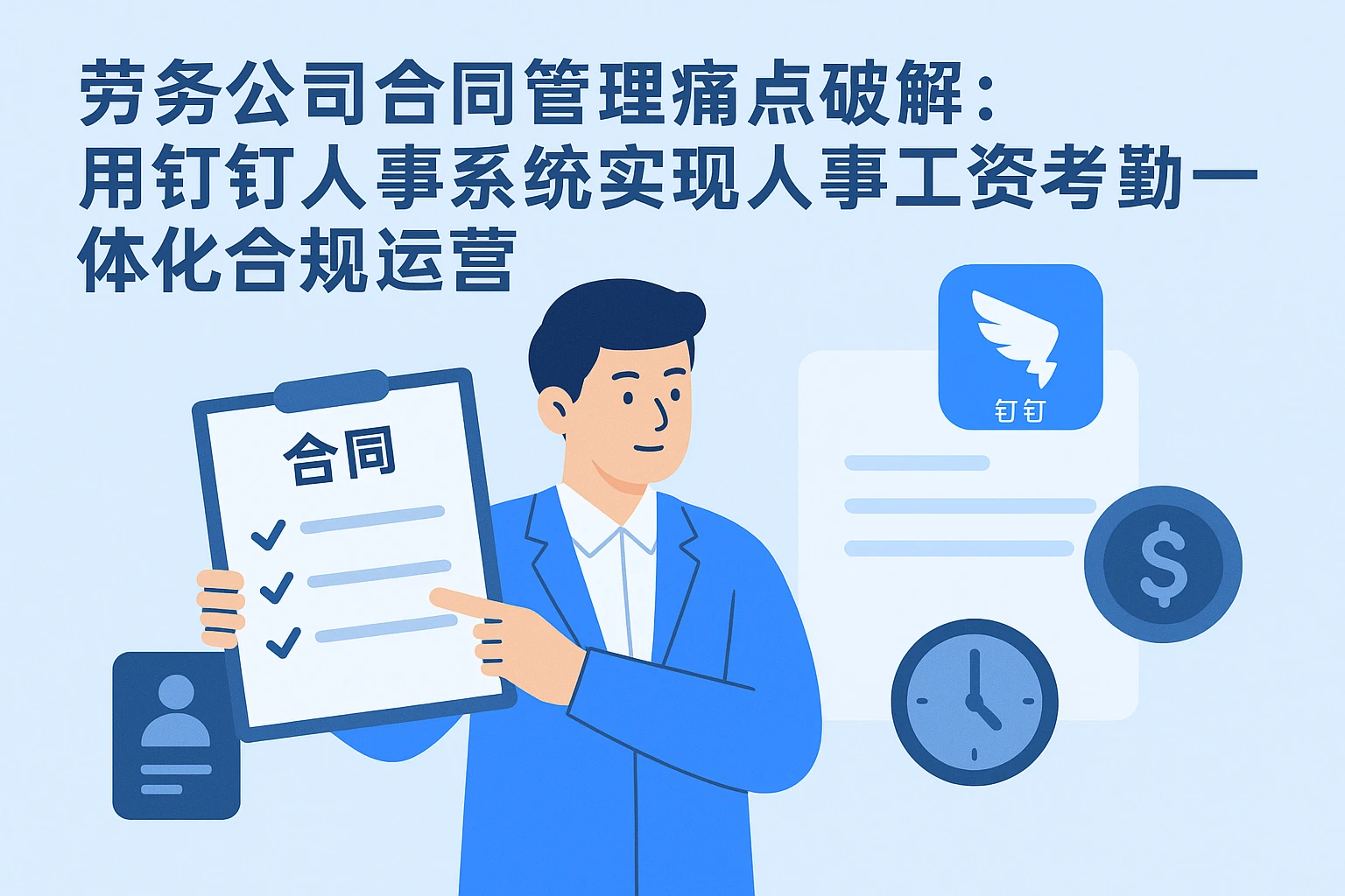 劳务公司合同管理痛点破解：用钉钉人事系统实现人事工资考勤一体化合规运营