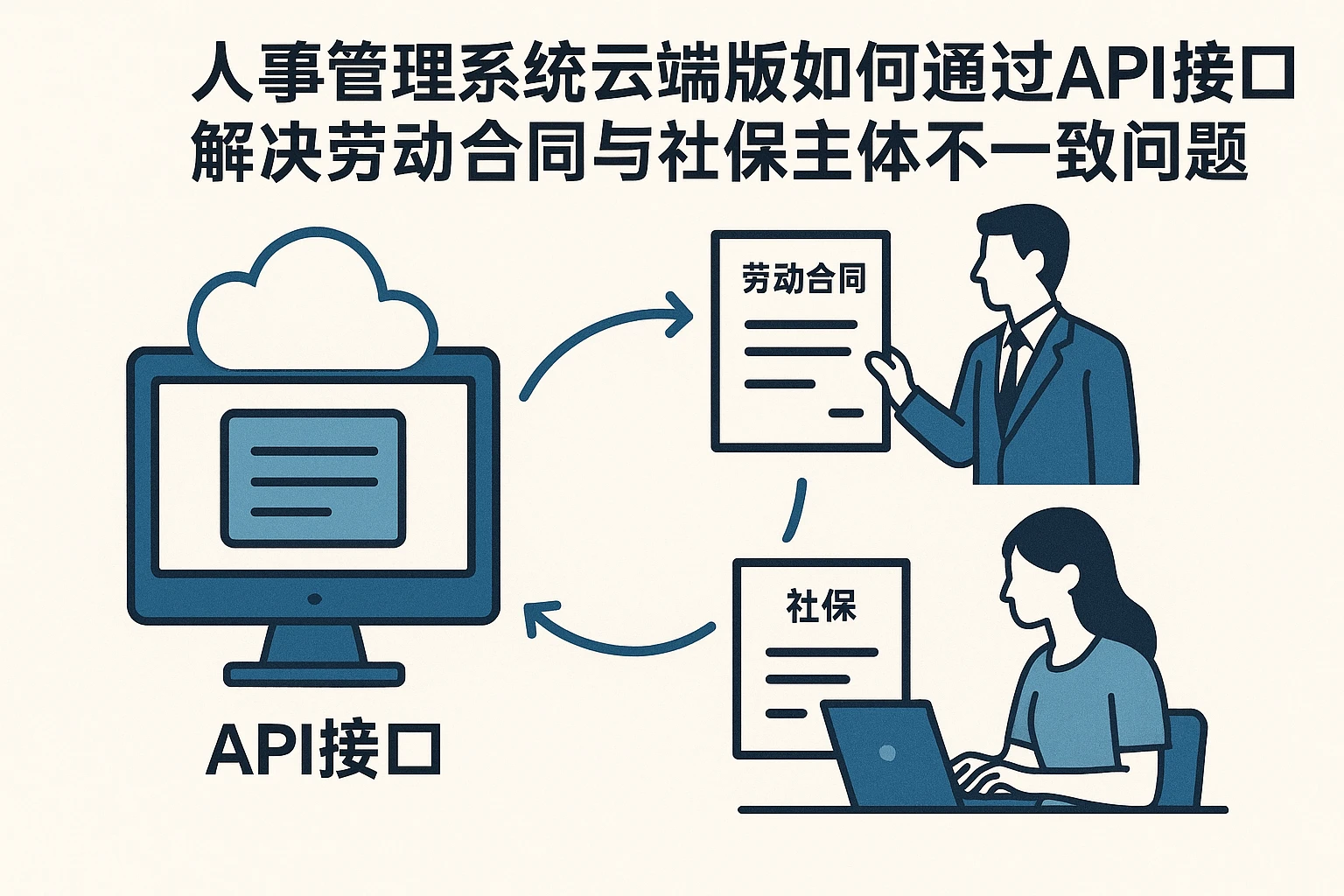 人事管理系统云端版如何通过API接口解决劳动合同与社保主体不一致问题