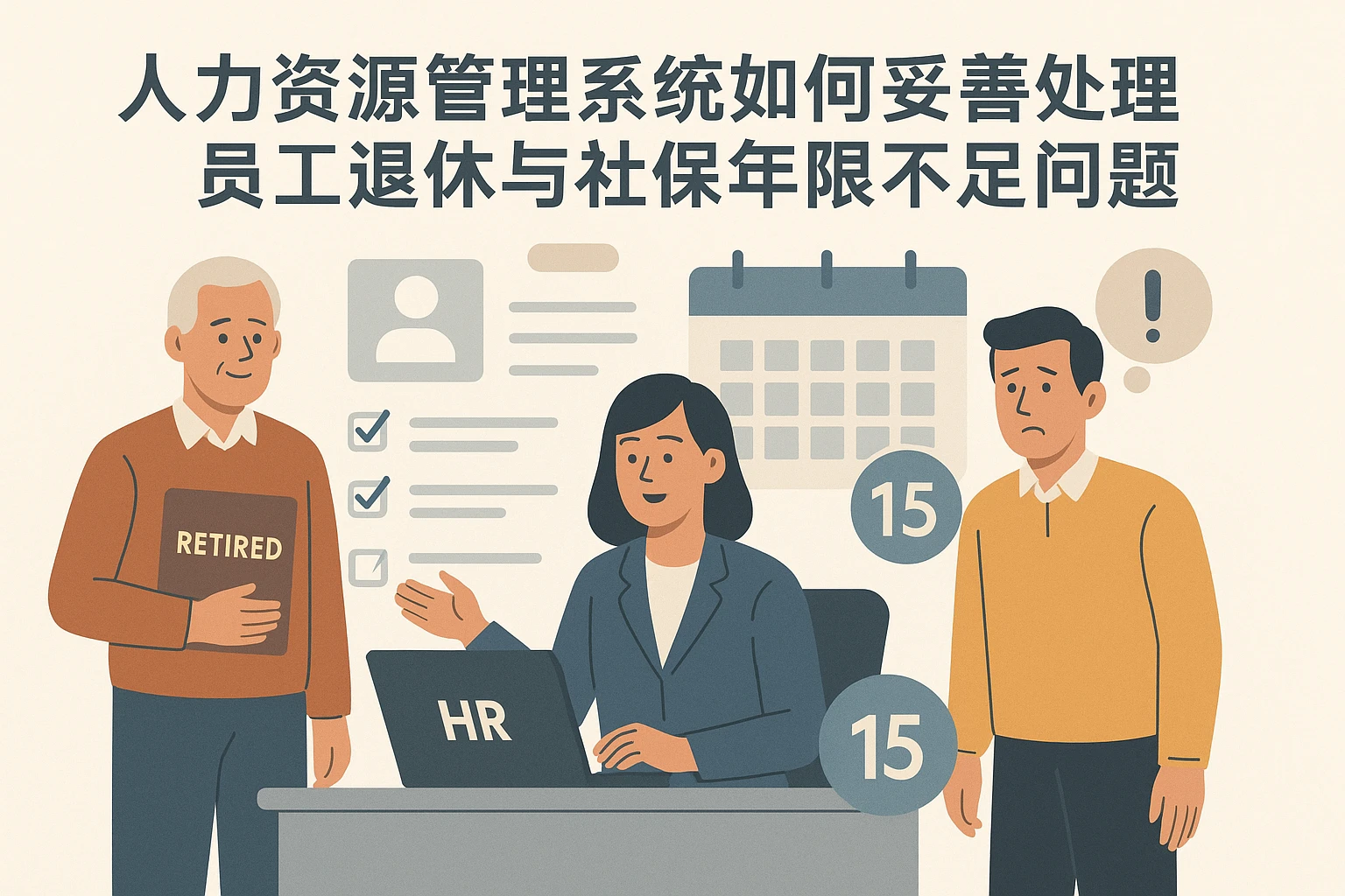 人力资源管理系统如何妥善处理员工退休与社保年限不足问题