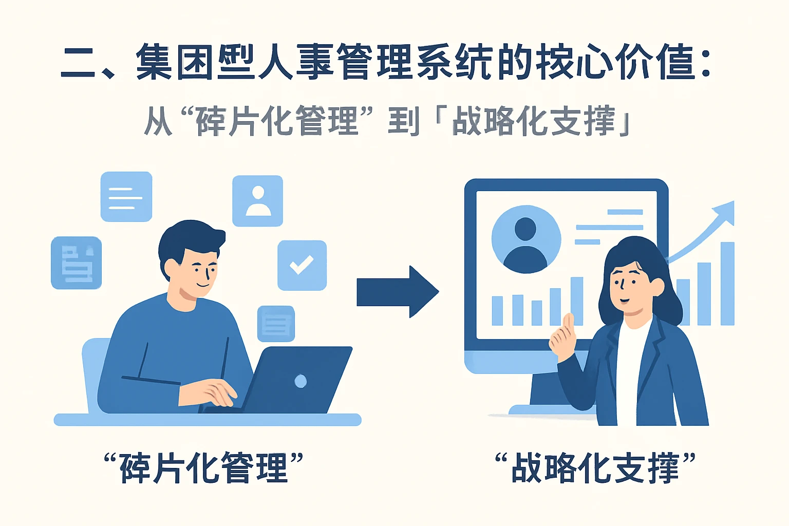 二、集团型人事管理系统的核心价值:从“碎片化管理”到“战略化支撑”