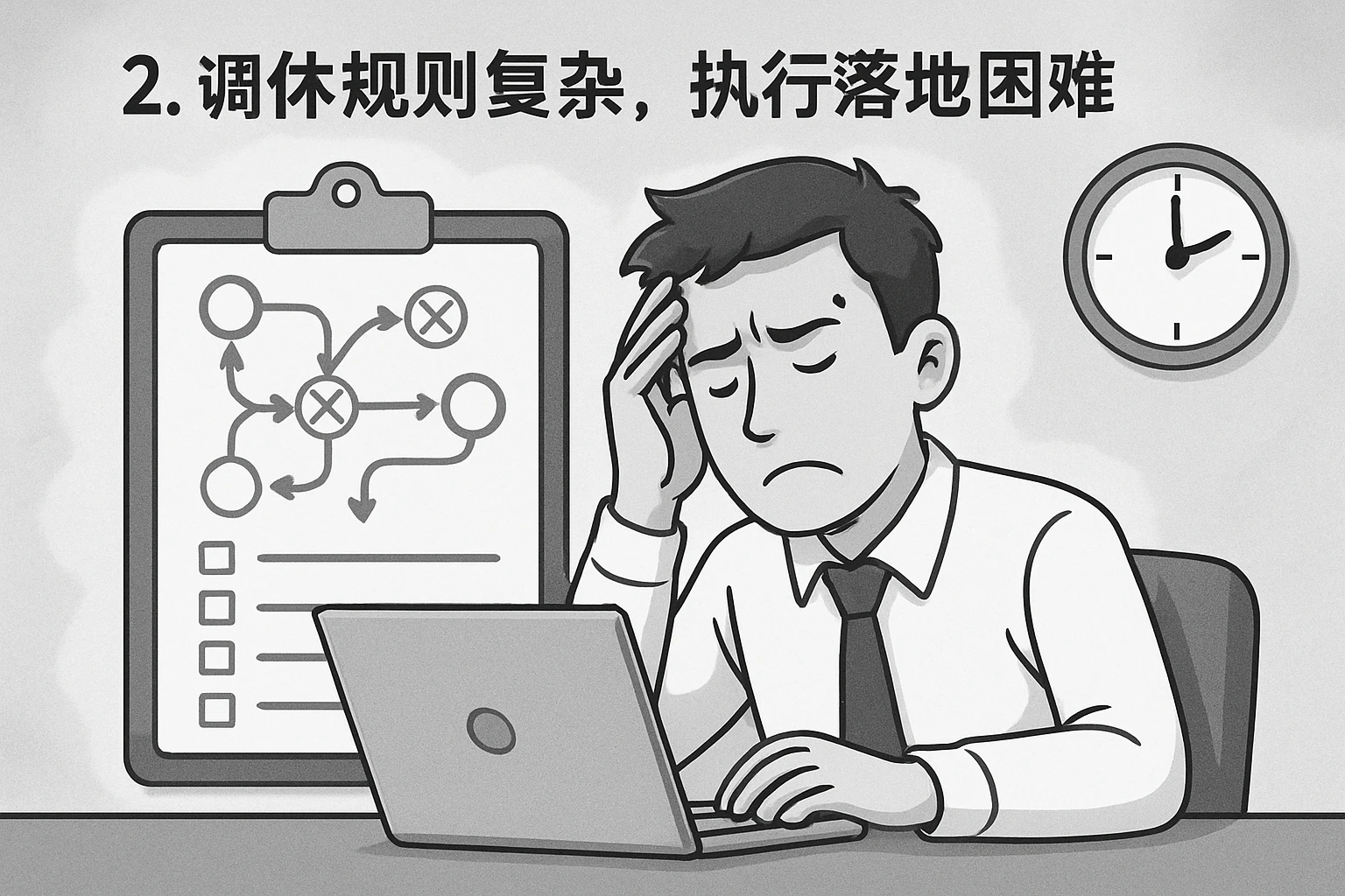 2. 调休规则复杂,执行落地困难