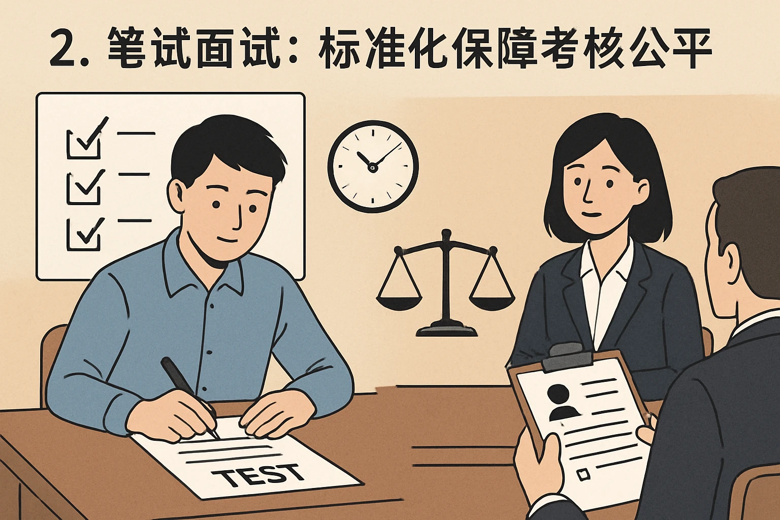 2. 笔试面试：标准化保障考核公平