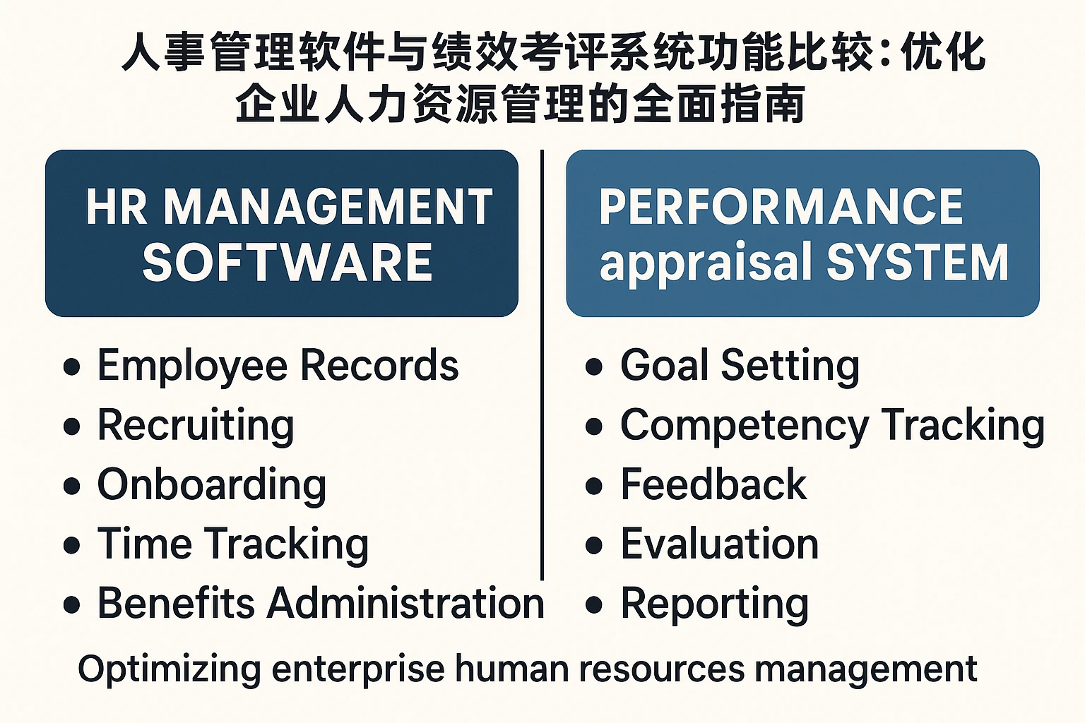 人事管理软件与绩效考评系统功能比较:优化企业人力资源管理的全面指南