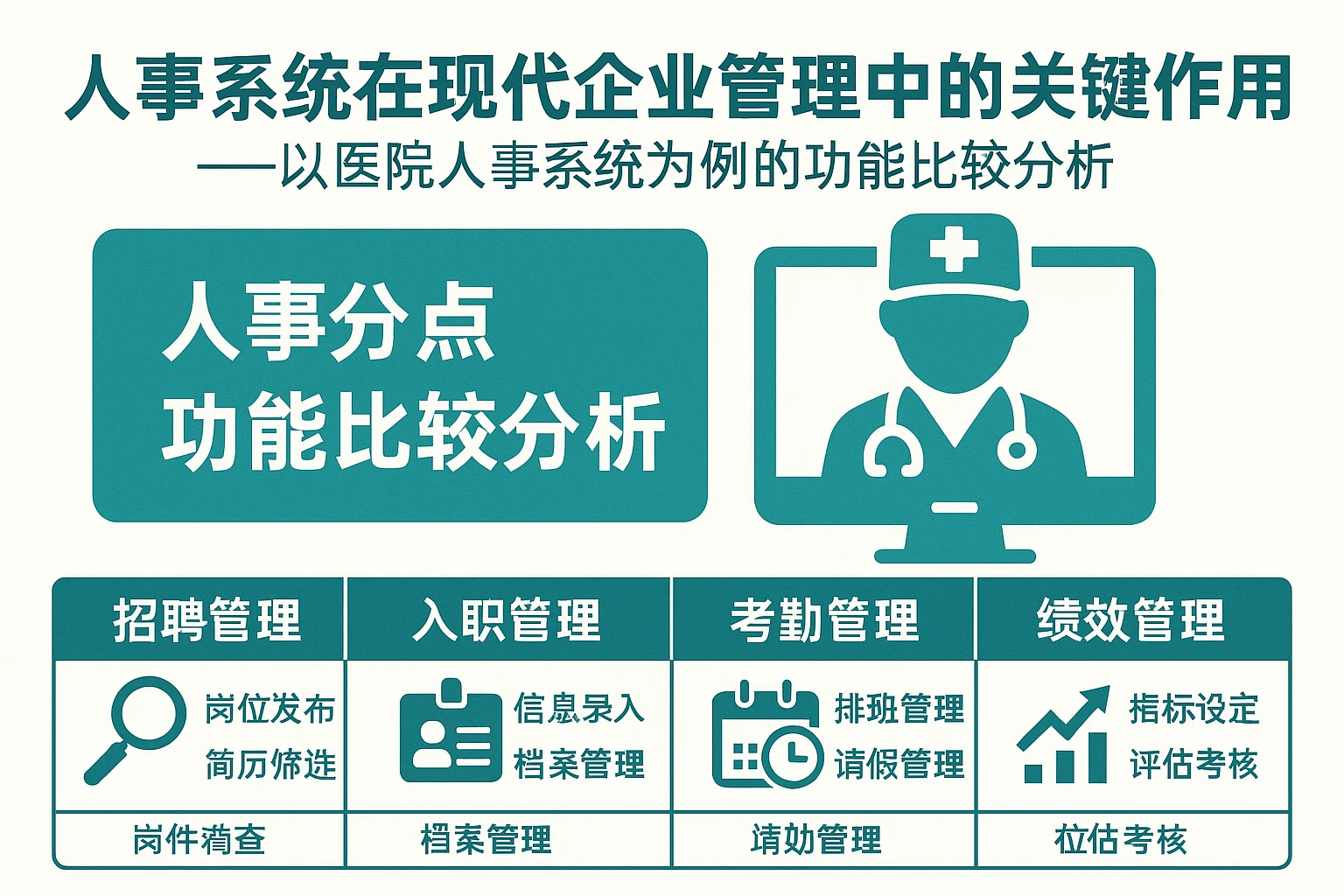 人事系统在现代企业管理中的关键作用:以医院人事系统为例的功能比较分析