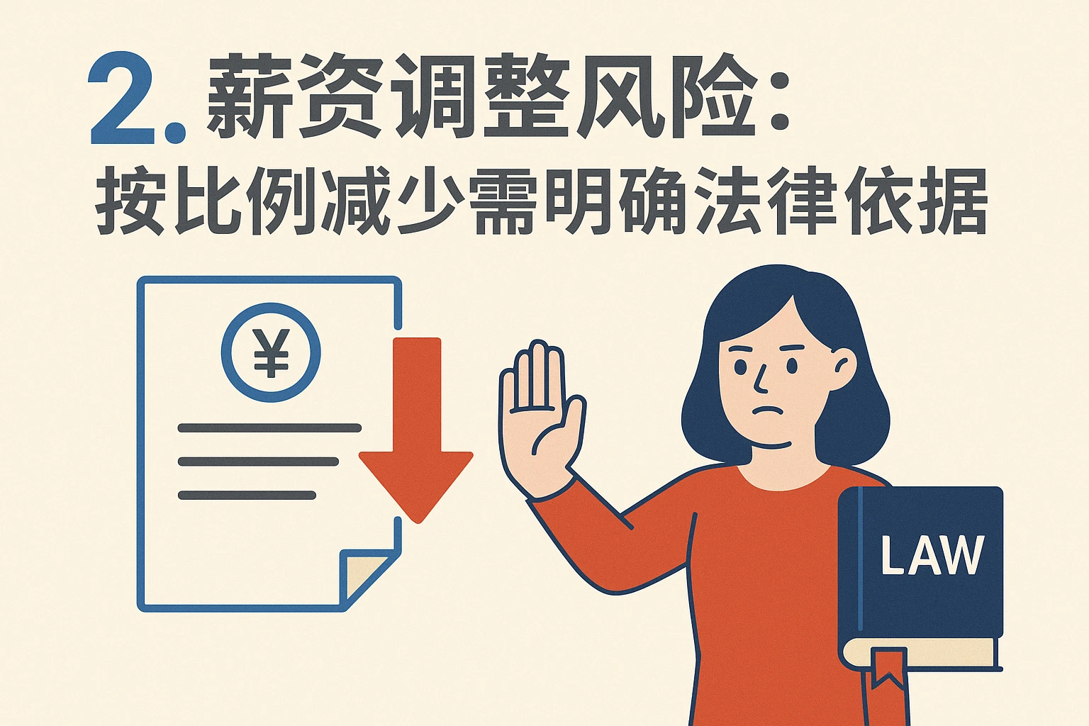 2. 薪资调整风险：按比例减少需明确法律依据