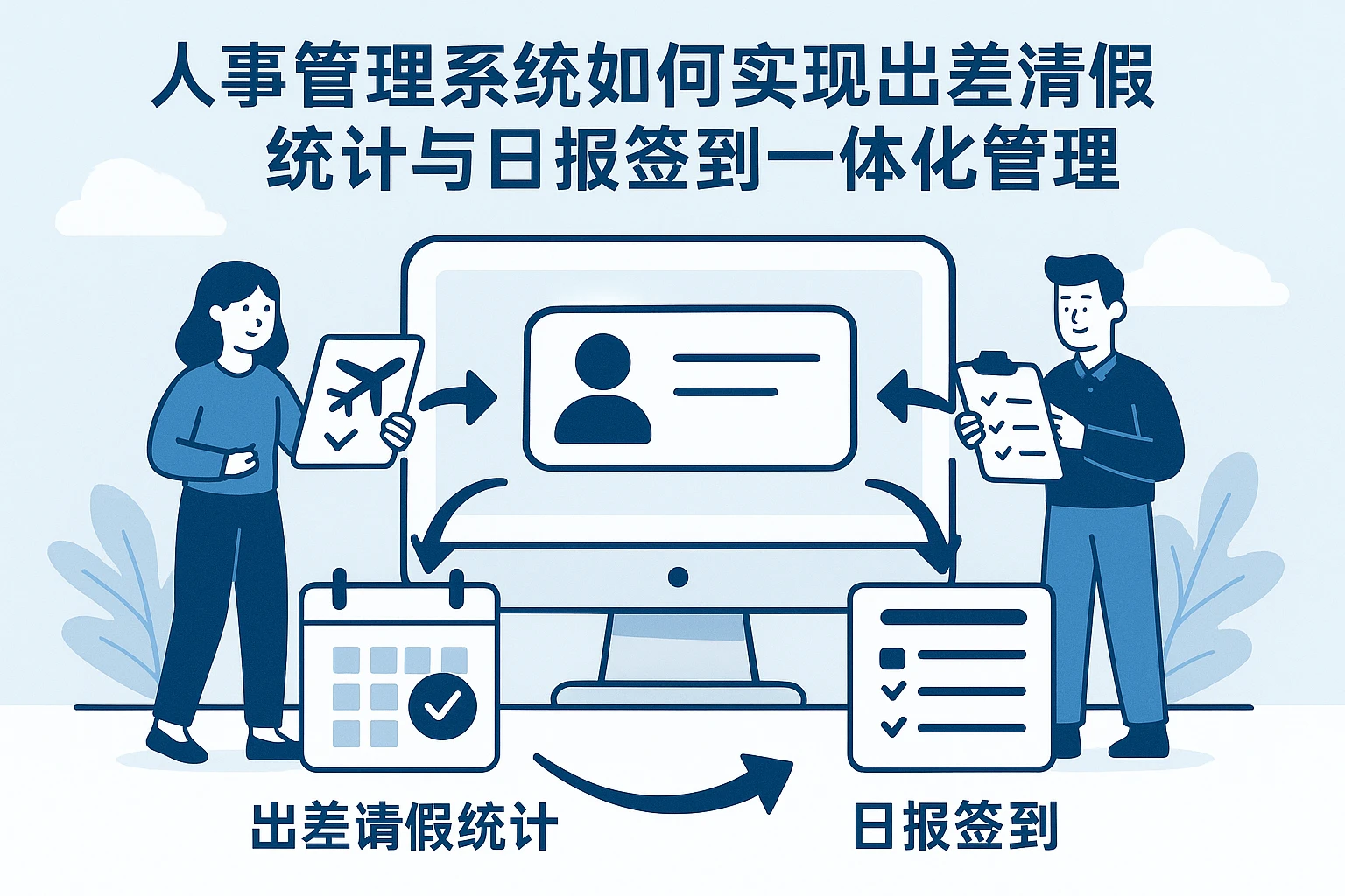 人事管理系统如何实现出差请假统计与日报签到一体化管理