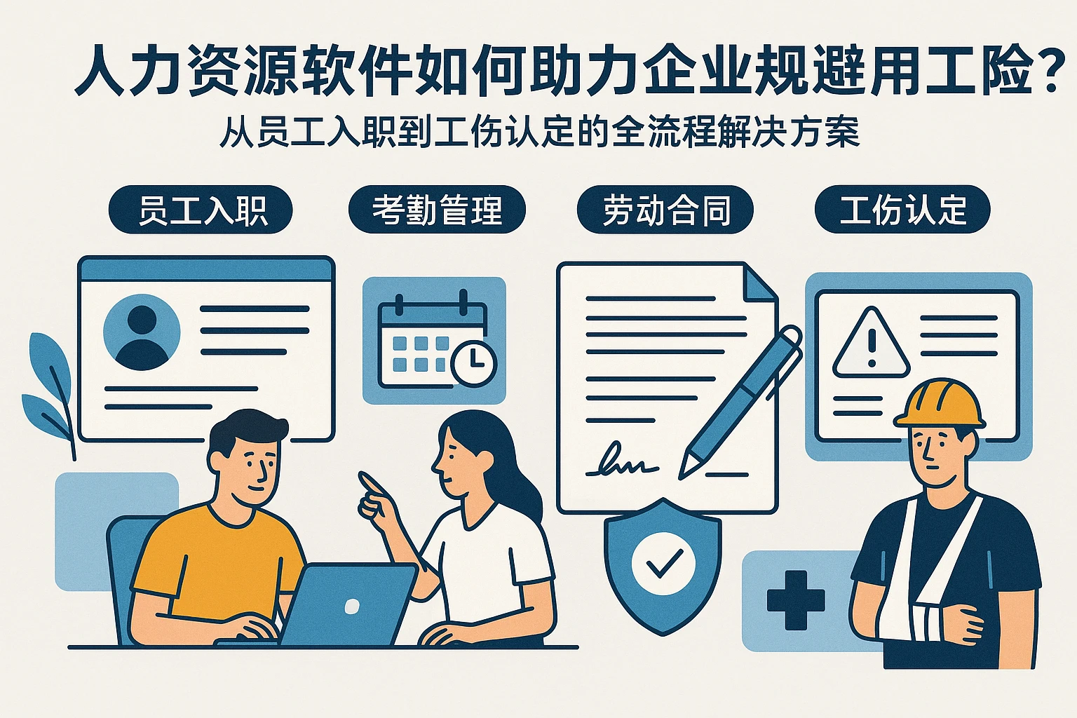 人力资源软件如何助力企业规避用工风险？从员工入职到工伤认定的全流程解决方案