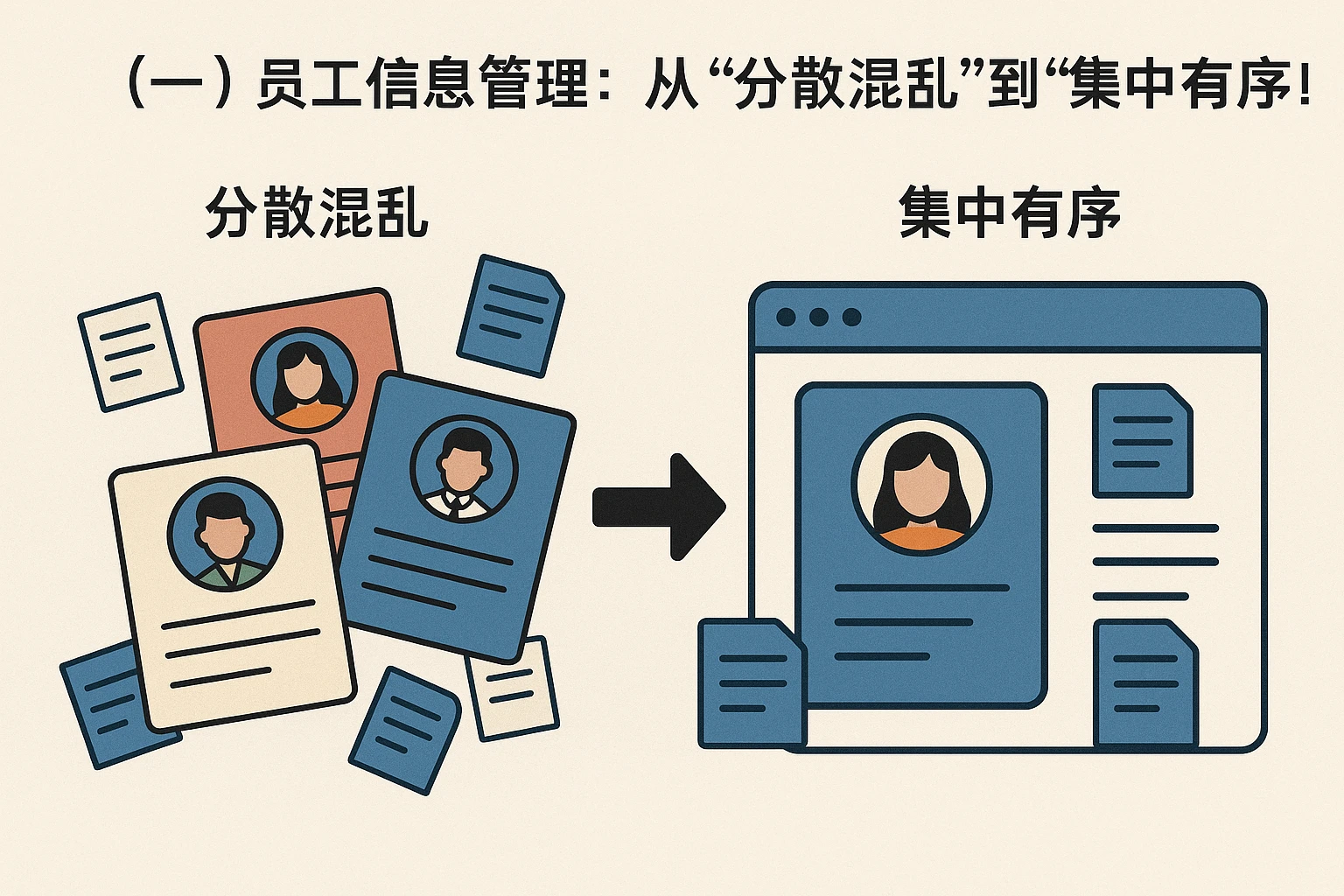 （一）员工信息管理：从“分散混乱”到“集中有序”