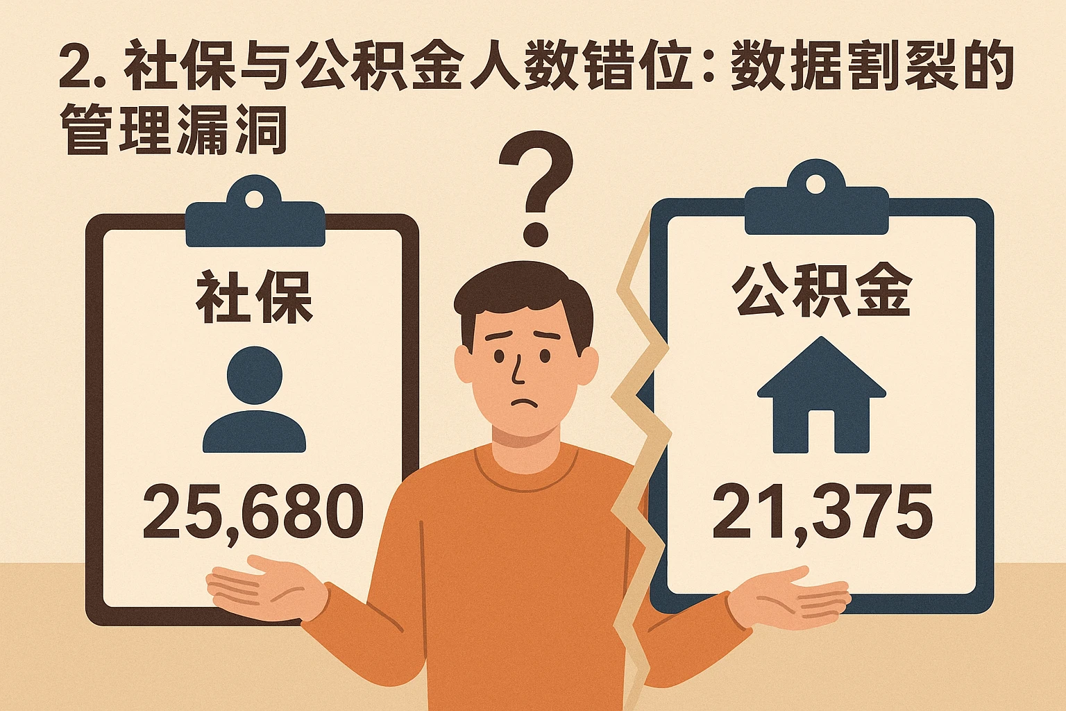 2. 社保与公积金人数错位:数据割裂的管理漏洞