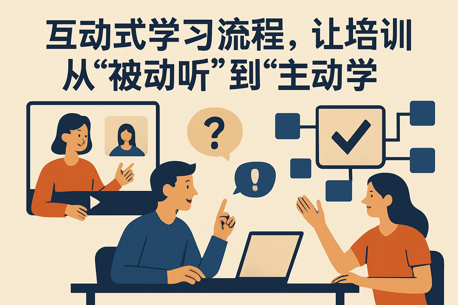 2. 互动式学习流程，让培训从“被动听”到“主动学”