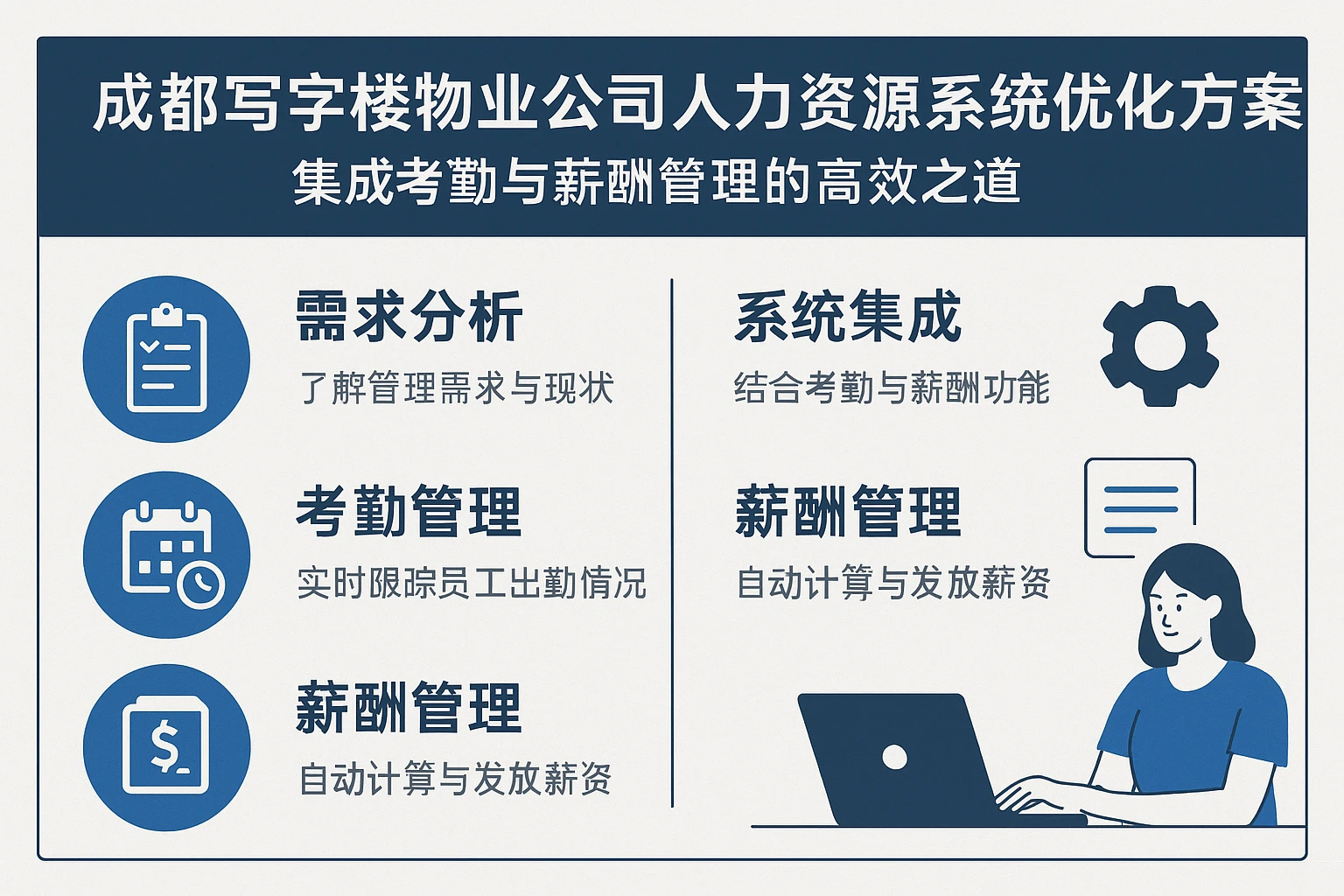 成都写字楼物业公司人力资源系统优化方案：集成考勤与薪酬管理的高效之道