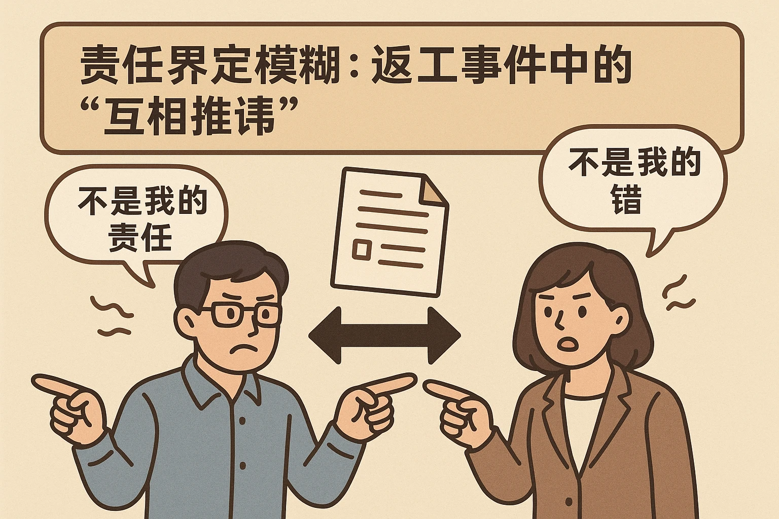 2. 责任界定模糊：返工事件中的“互相推诿”