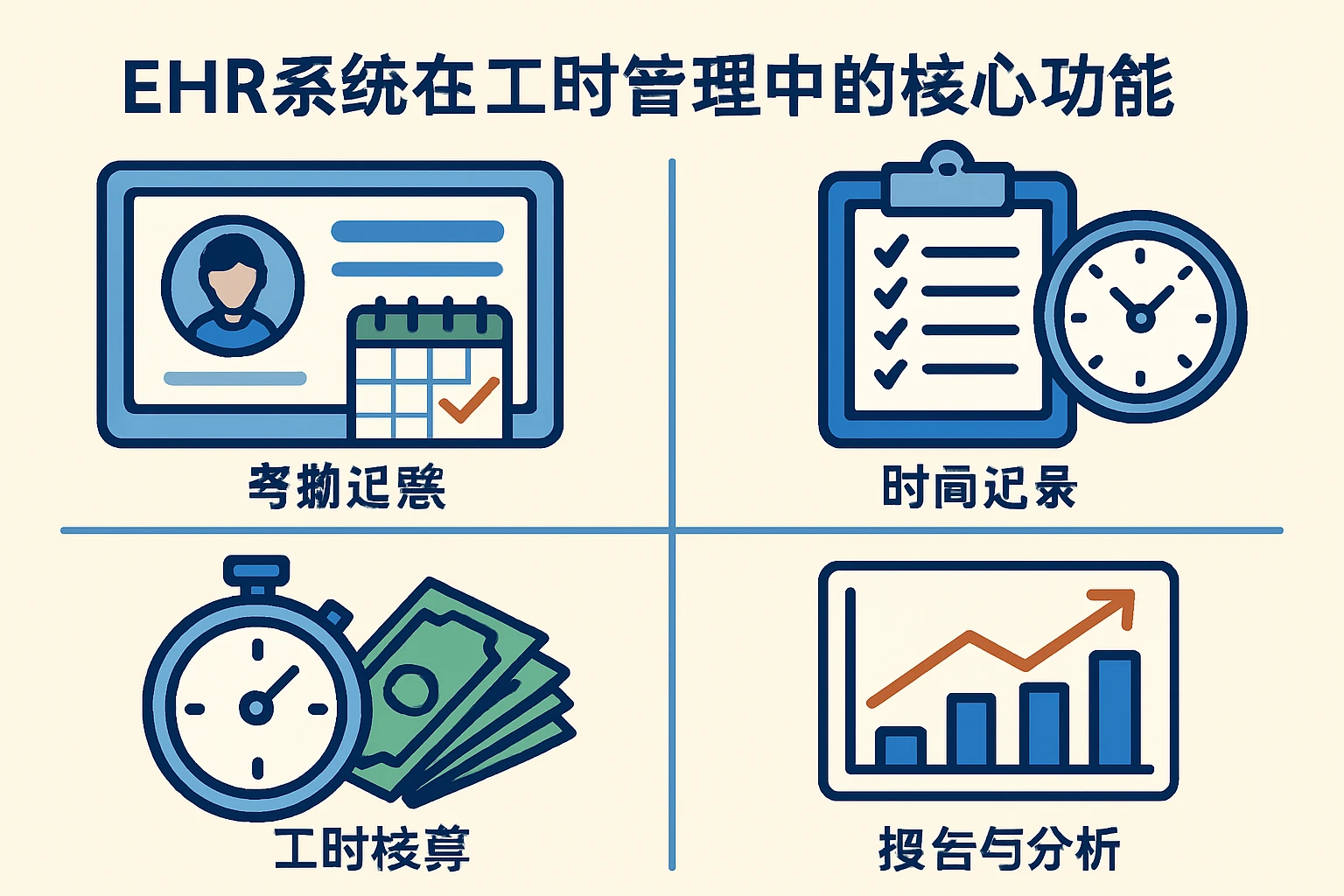 EHR系统在工时管理中的核心功能