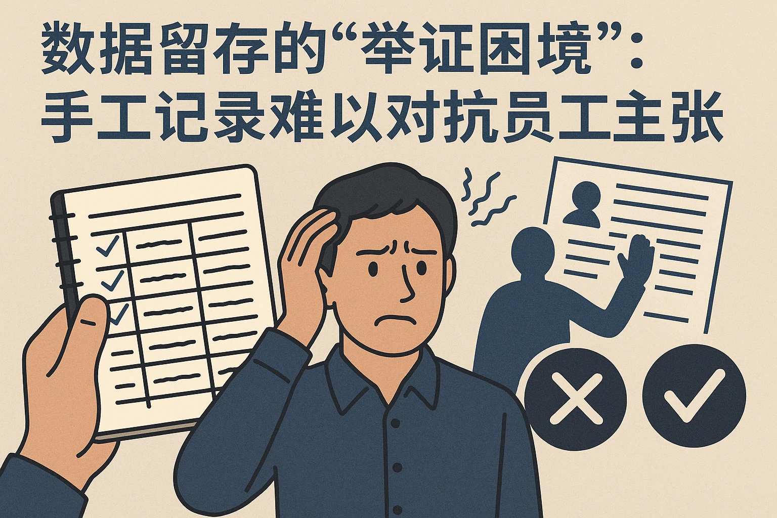 （二）数据留存的“举证困境”：手工记录难以对抗员工主张