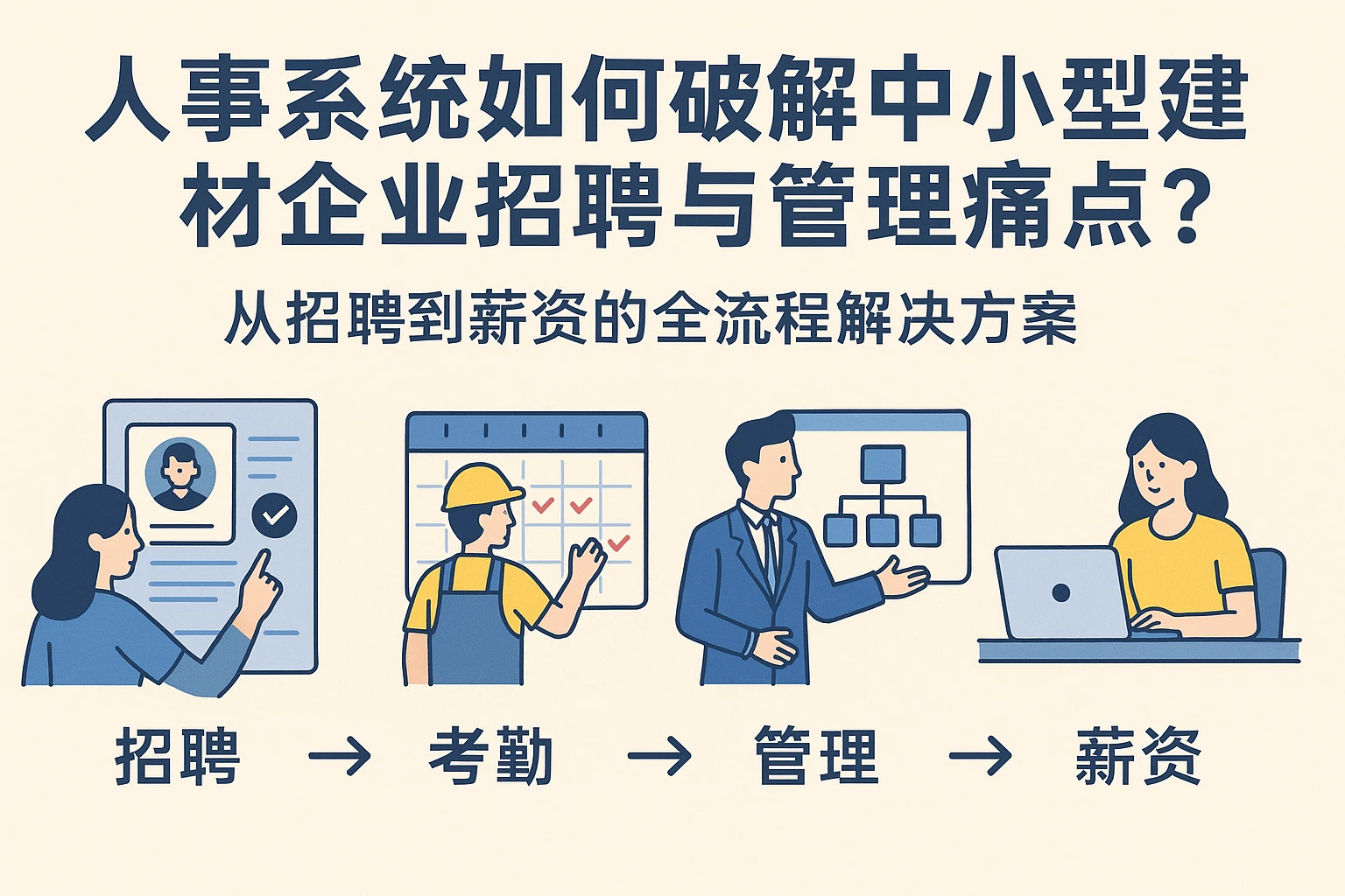 人事系统如何破解中小型建材企业招聘与管理痛点？从招聘到薪资的全流程解决方案