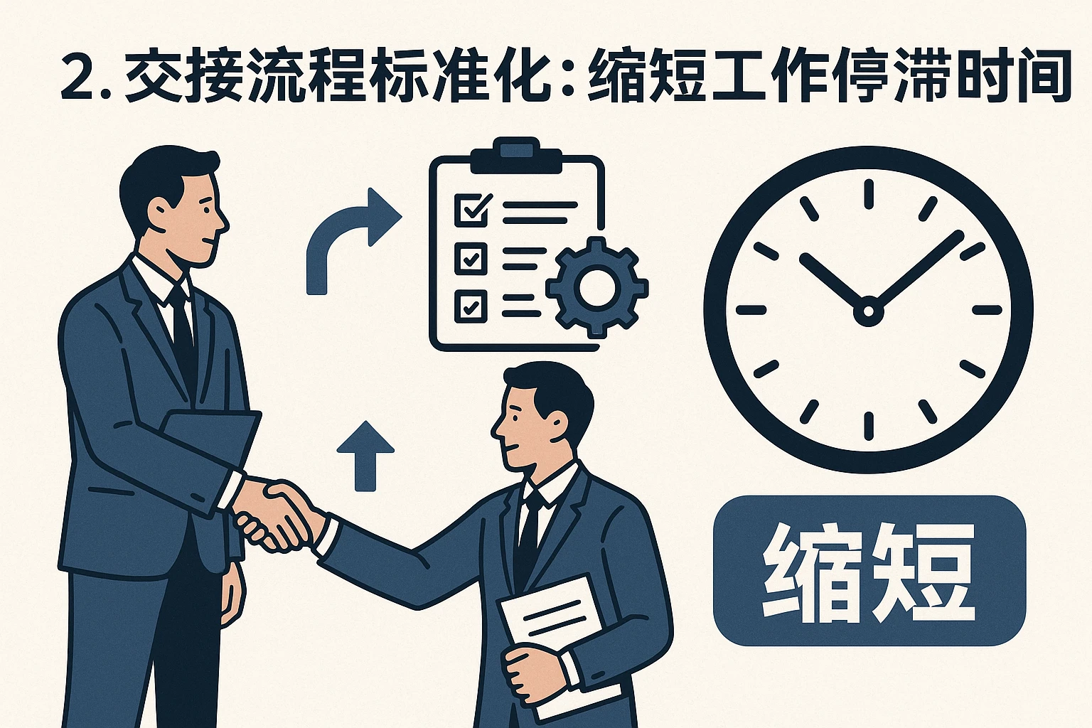 2. 交接流程标准化:缩短工作停滞时间