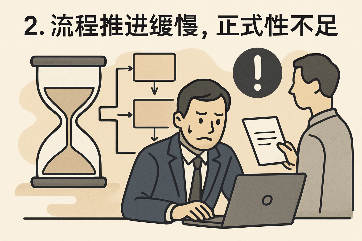 2. 流程推进缓慢,正式性不足