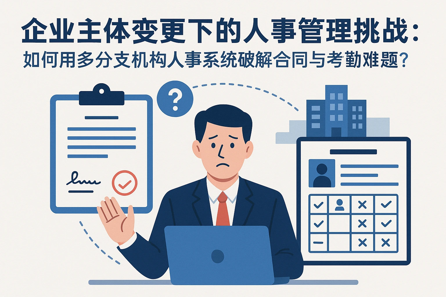 企业主体变更下的人事管理挑战：如何用多分支机构人事系统破解合同与考勤难题？