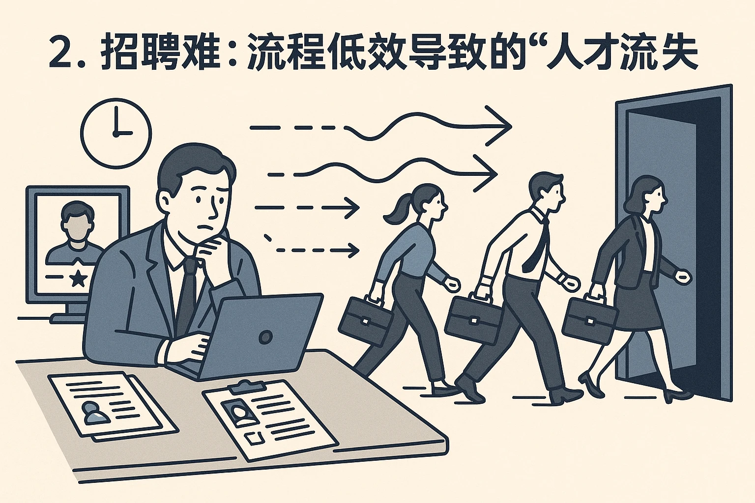 2. 招聘难：流程低效导致的“人才流失”