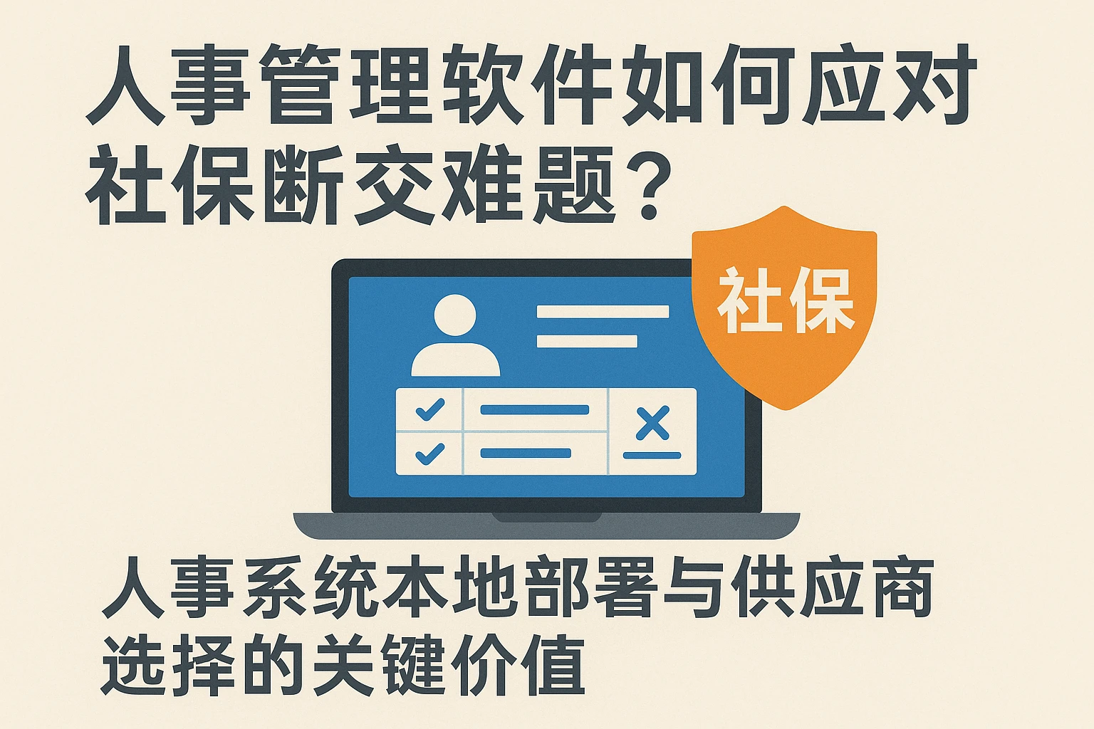 人事管理软件如何应对社保断交难题?人事系统本地部署与供应商选择的关键价值